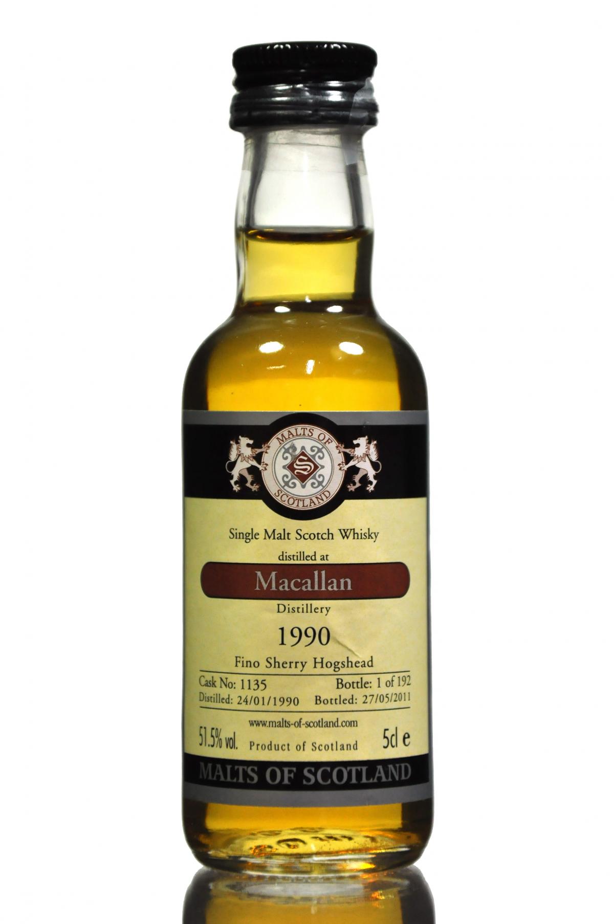 Macallan 1990-2011 - Cask 1135 - Malts Of Scotland Miniature