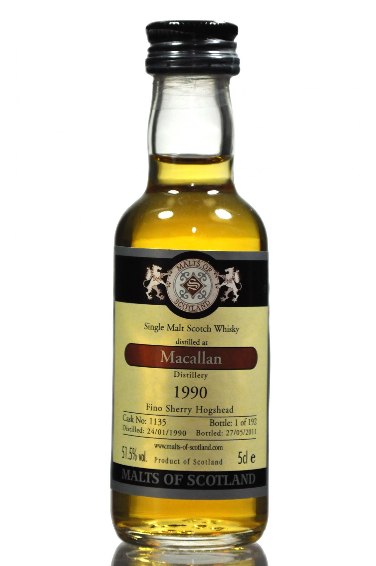 Macallan 1990-2011 - Cask 1135 - Malts Of Scotland Miniature