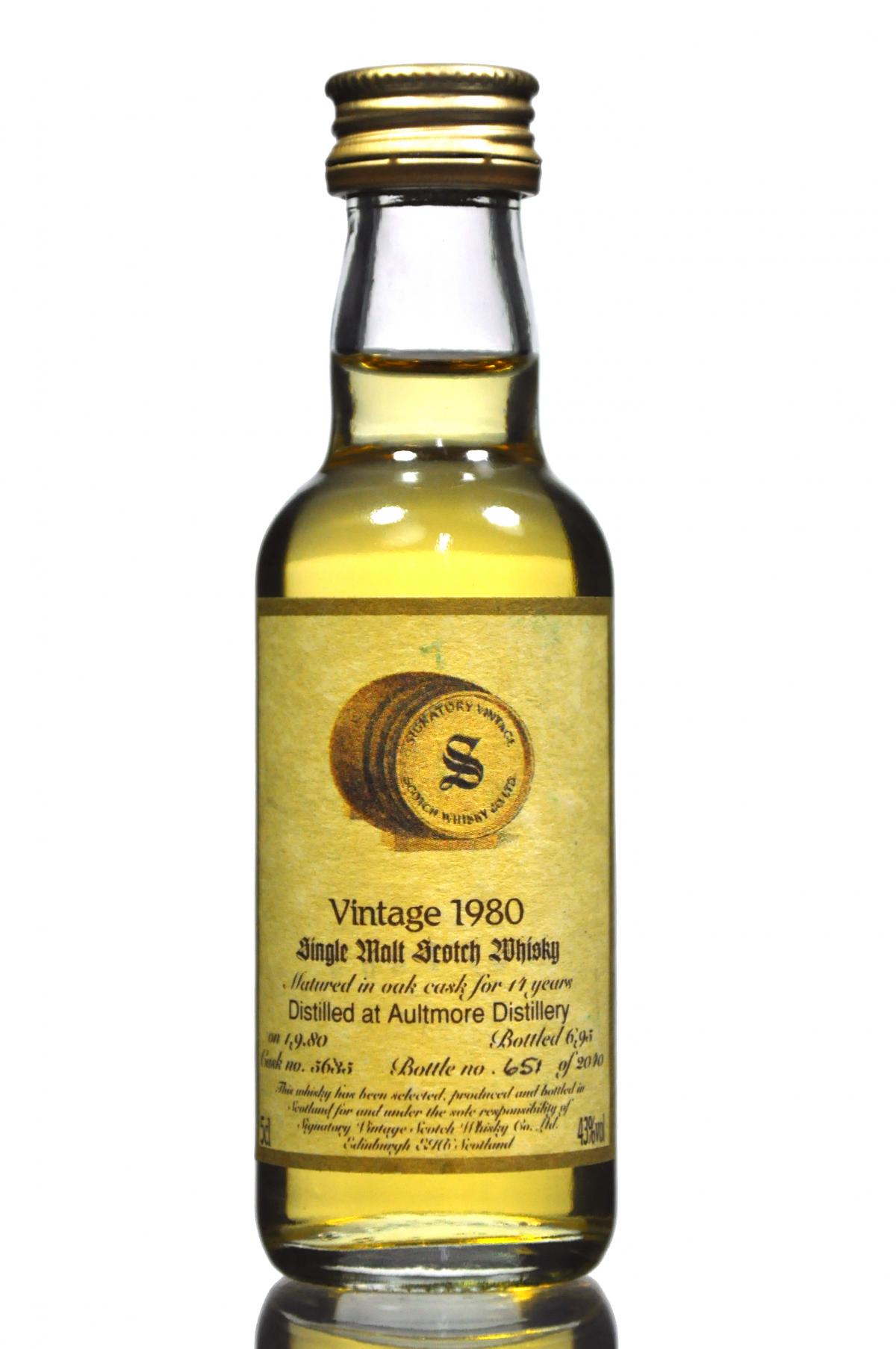 Aultmore 1980-1995 - 14 Year Old - Signatory Vintage - Single Cask 5635 - Miniature