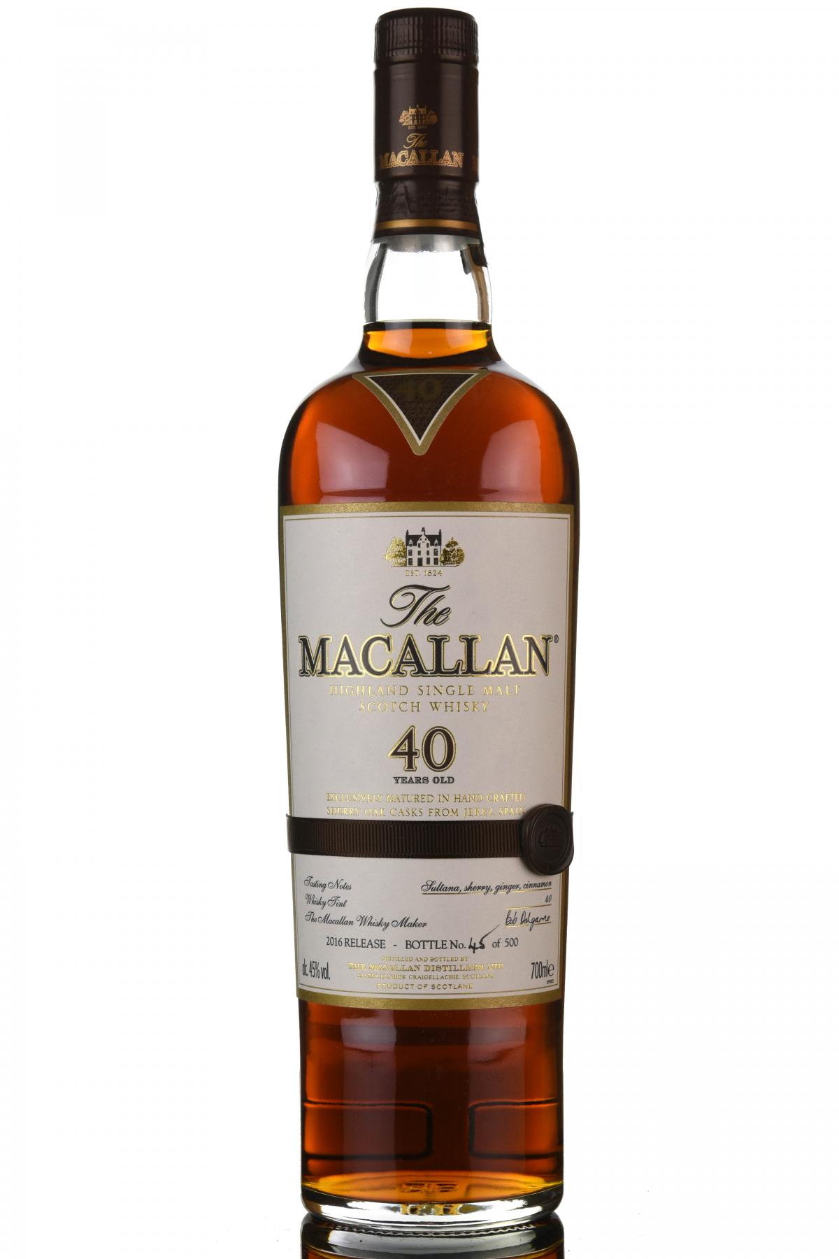 Macallan 40 Year Old - 2016 Release