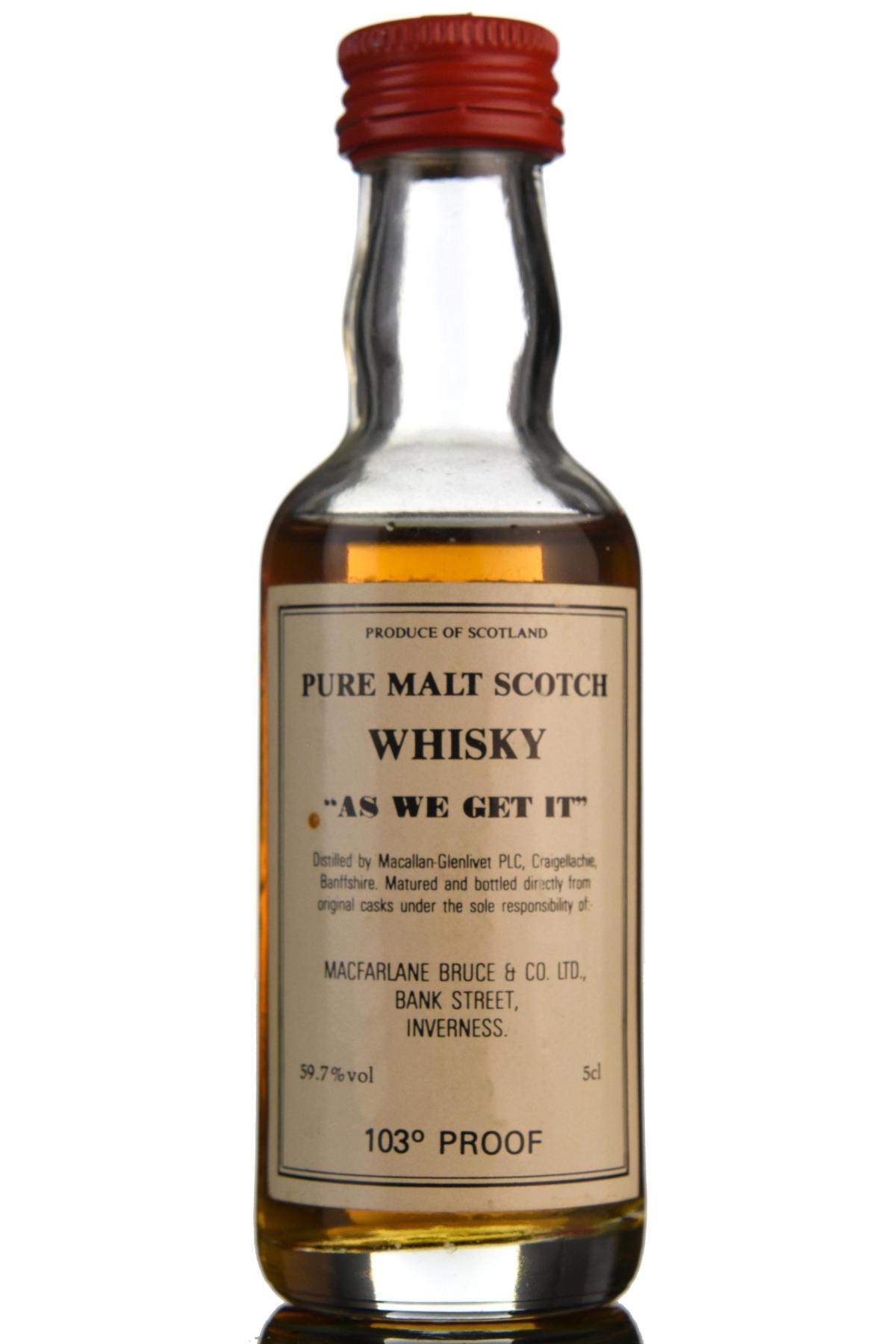 Macallan-Glenlivet - As We Get It Miniature