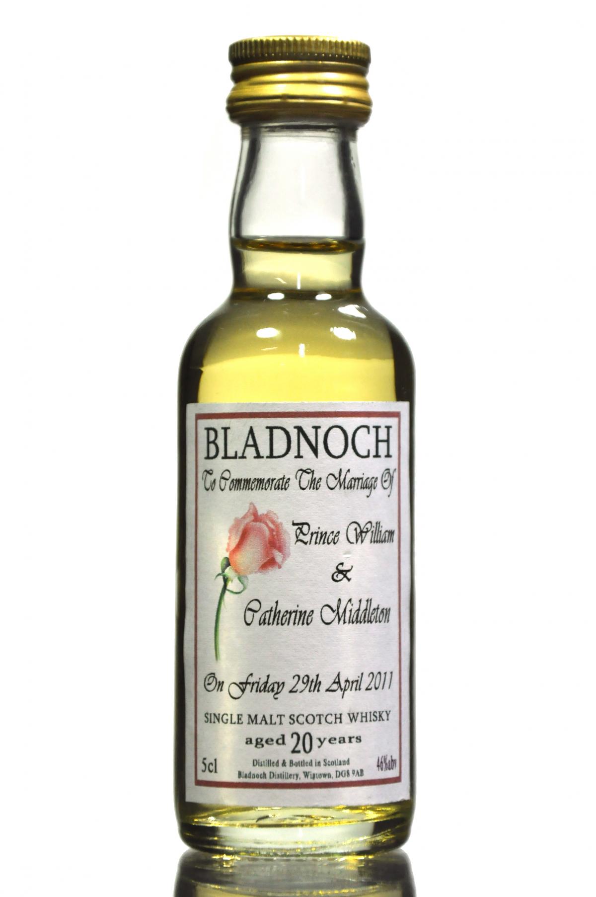 Bladnoch 20 Year Old - Marriage Of Prince William & Catherine Middleton - Miniature