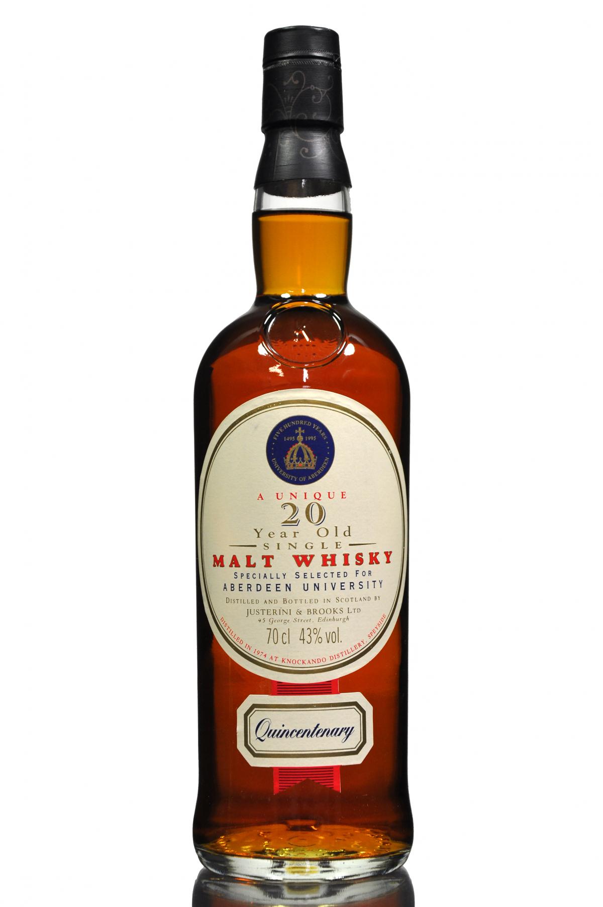 Knockando 1974 - 20 Year Old - Aberdeen University Quincentenary 1995