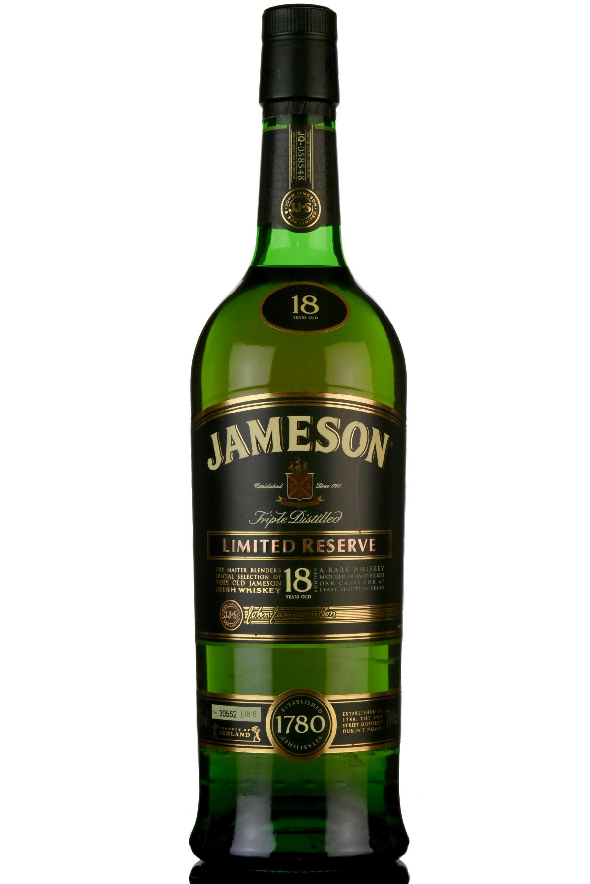 Jameson 18 Year Old Irish Whiskey