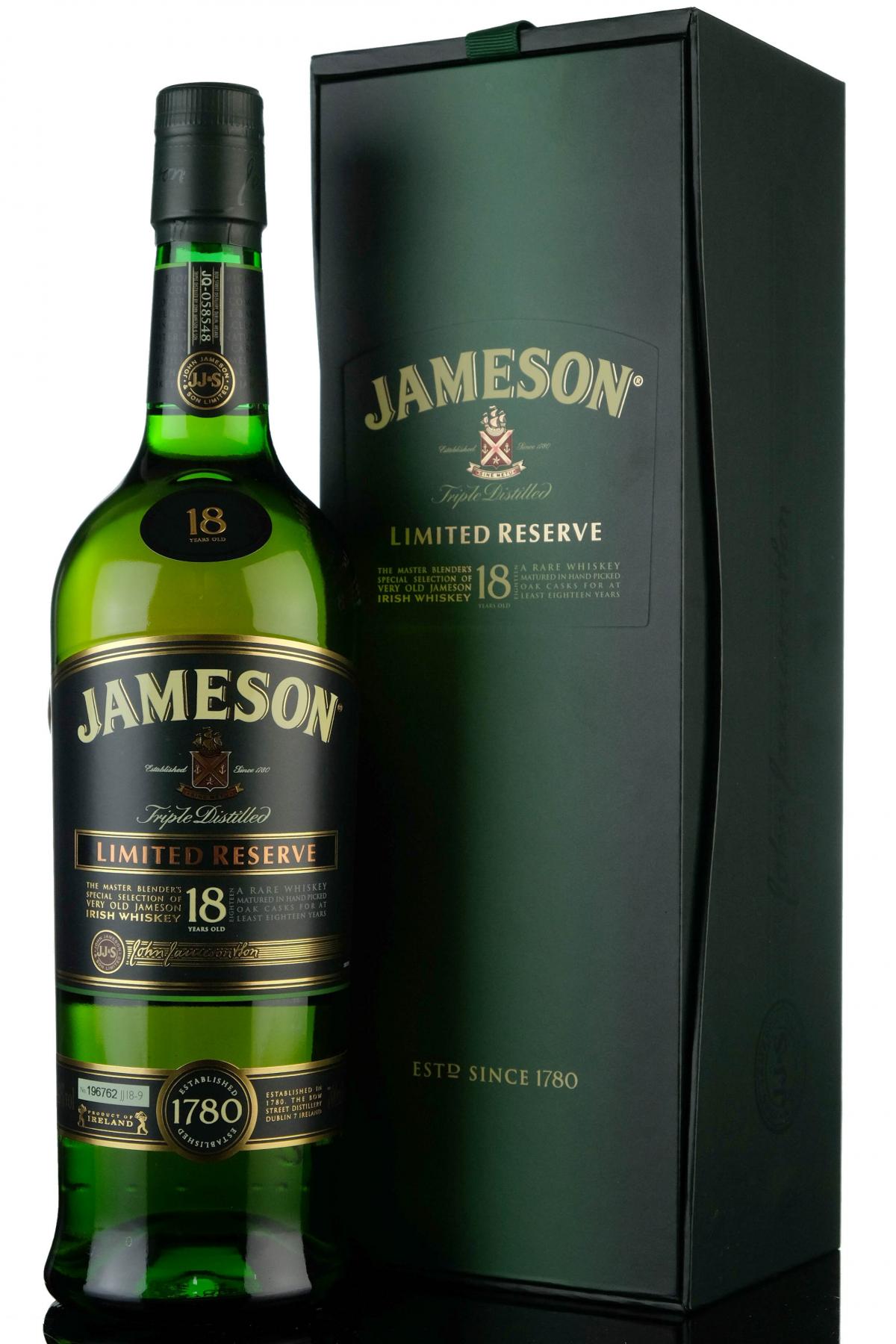 Jameson 18 Year Old Irish Whiskey