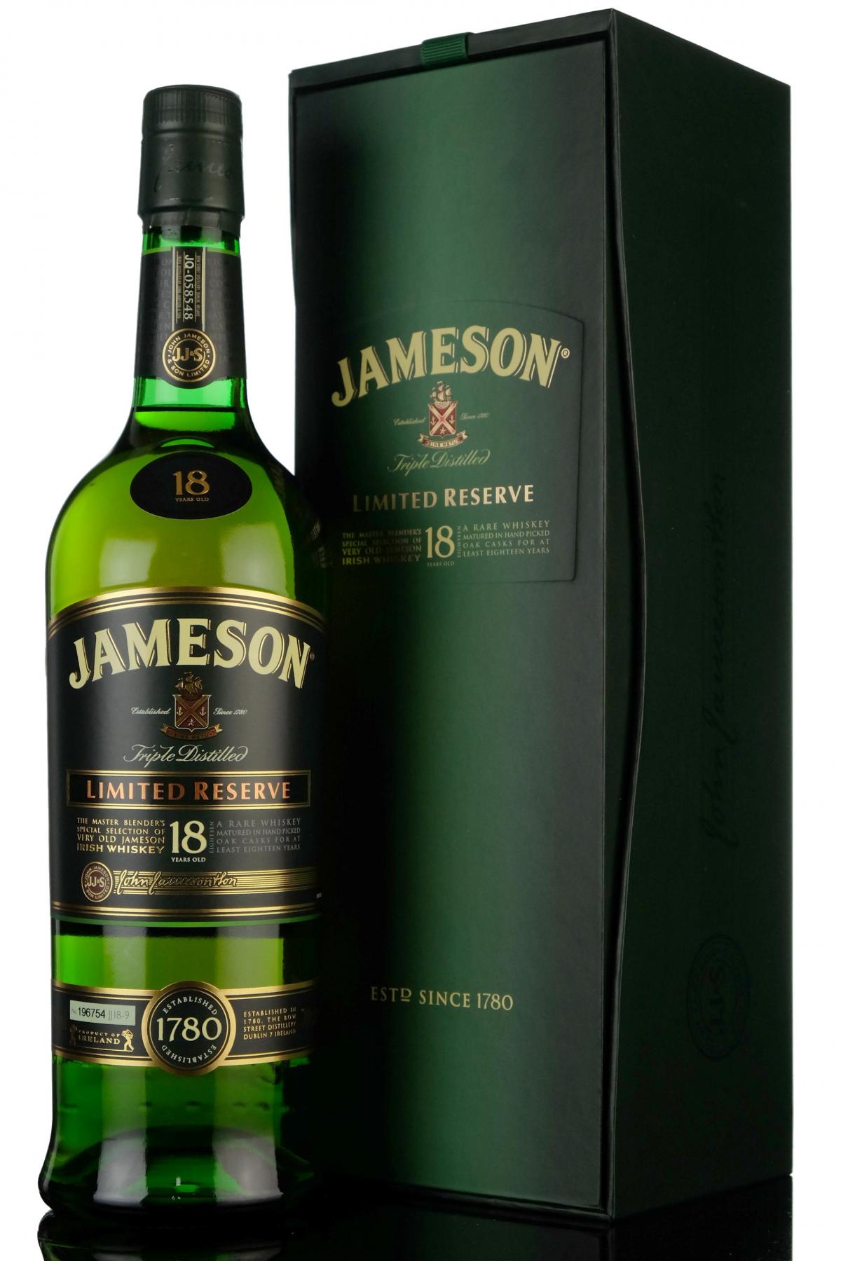 Jameson 18 Year Old Irish Whiskey