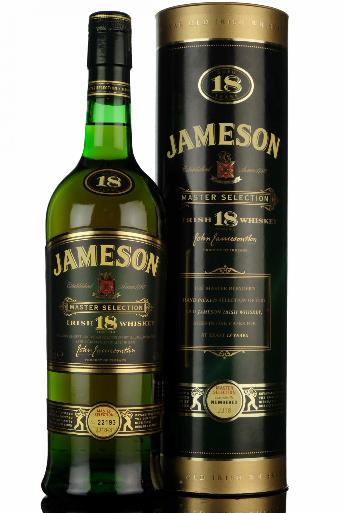 Jameson 18 Master Selection Irish Whiskey