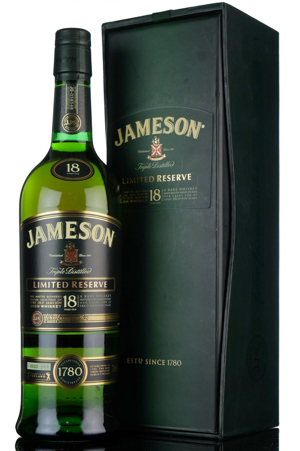 Jameson 18 Year Old Irish Whiskey