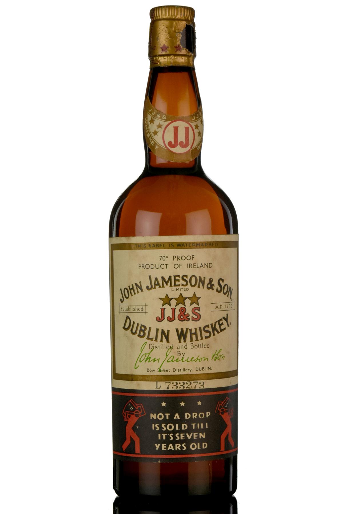 Jameson 7 Year Old Irish Whiskey - 1950s