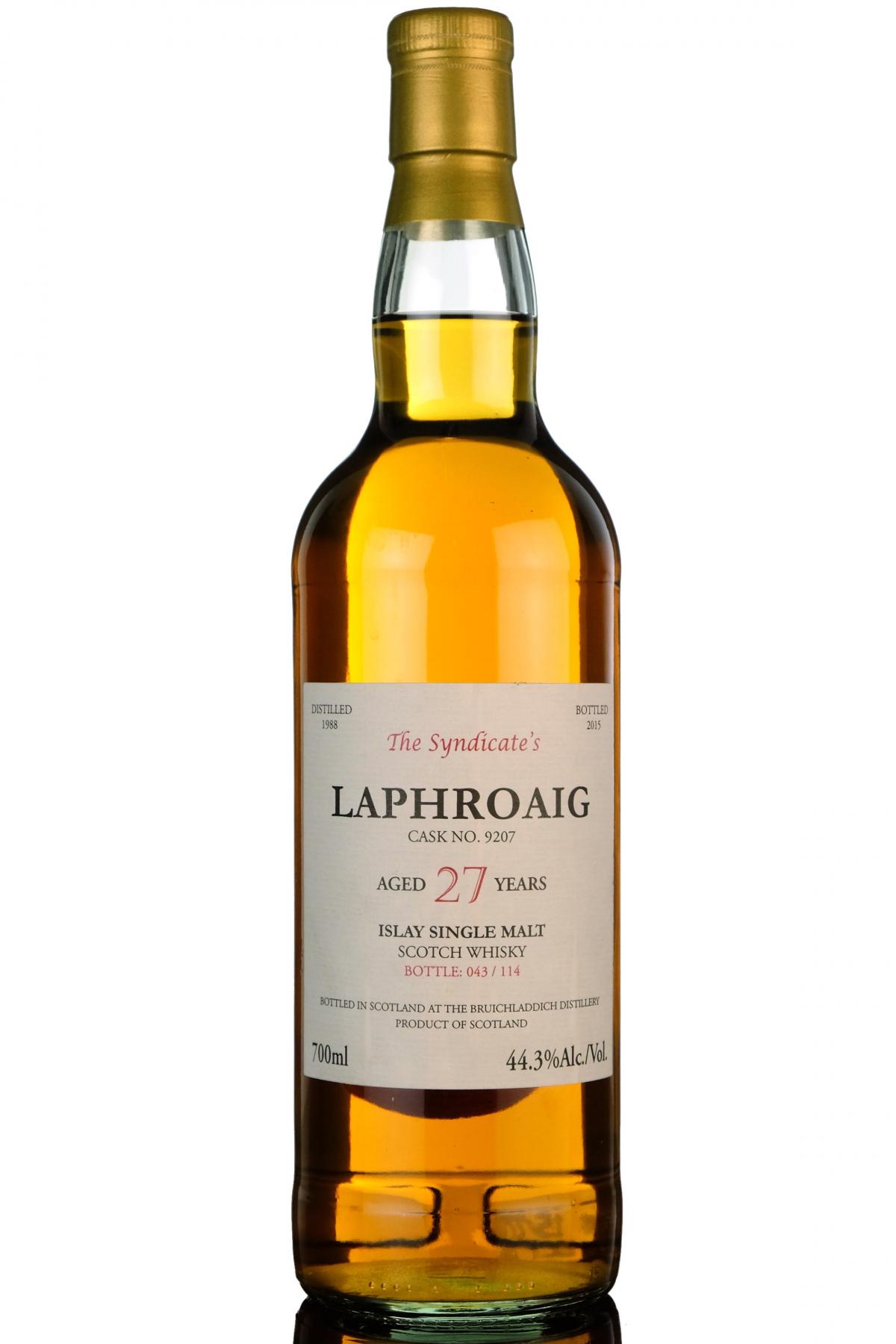 Laphroaig 1988-2015 - 27 Year Old - The Syndicate - 114 Bottles