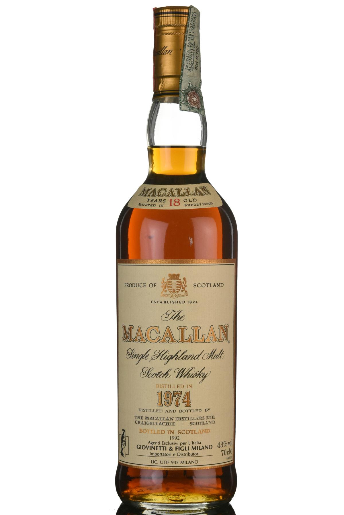 Macallan 1974-1992 - 18 Year Old - Sherry Cask