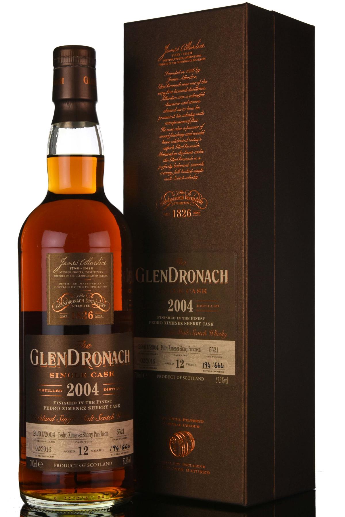 Glendronach 2004-2016 - 12 Year Old - Single Cask 5521 - Batch 13