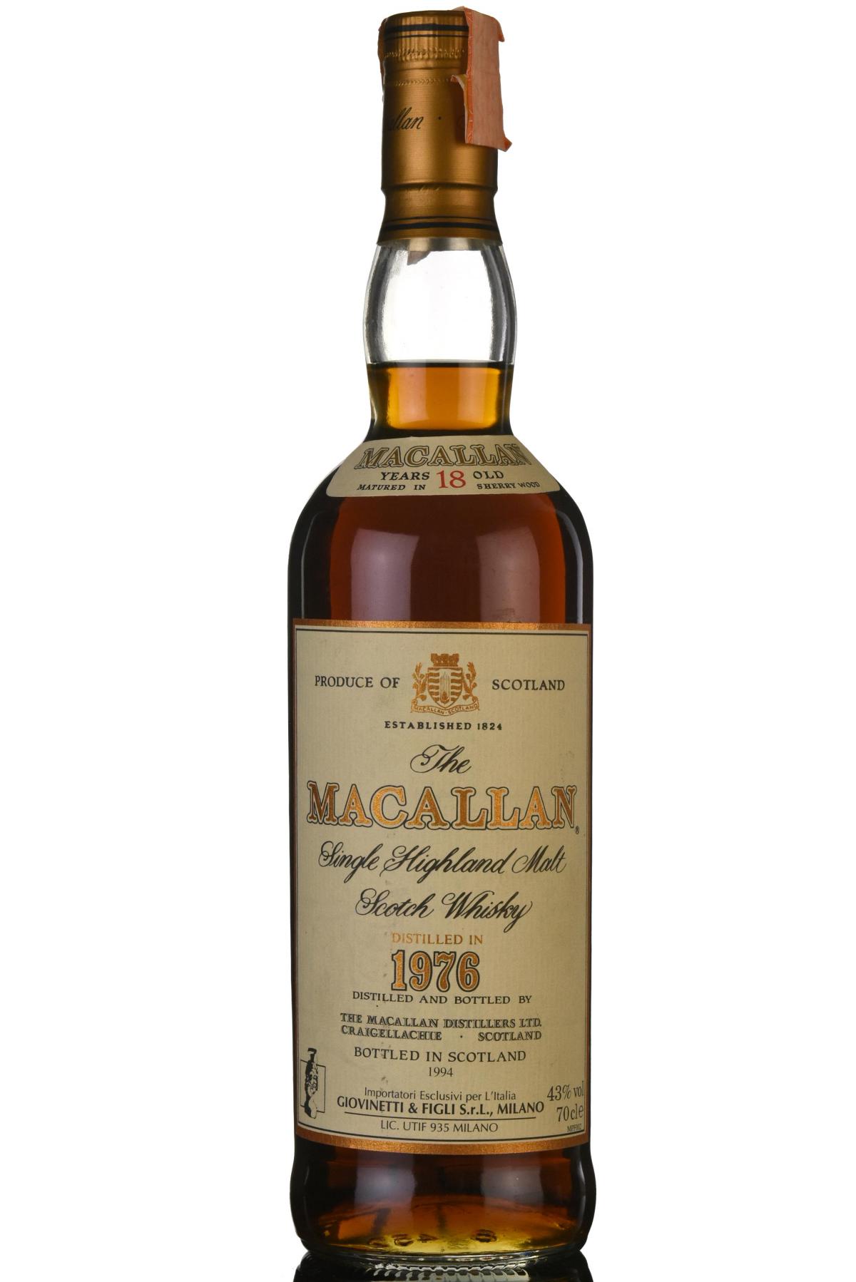 Macallan 1976-1994 - 18 Year Old - Sherry Cask