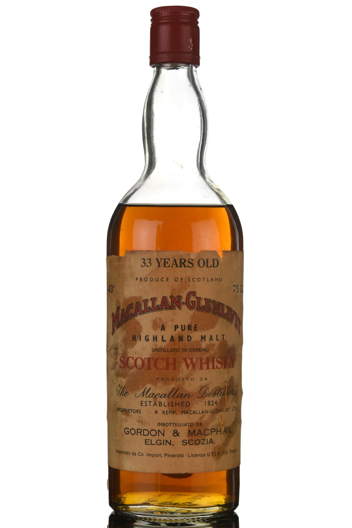 Macallanglenlivet 33 Gordon Macphail Pinerolo Import 1970s