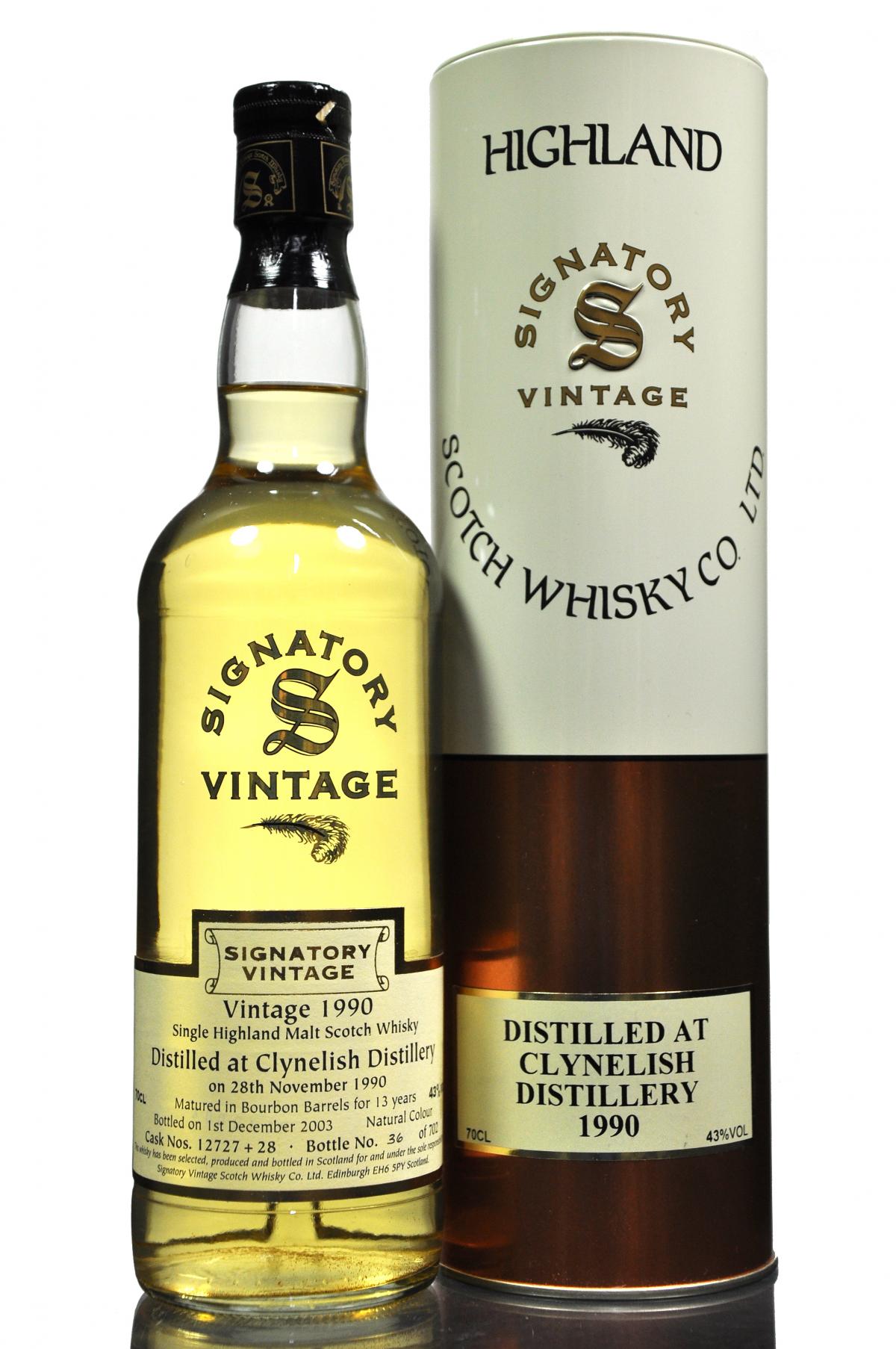 Clynelish 1990-2003 - 13 Year Old - Signatory Vintage
