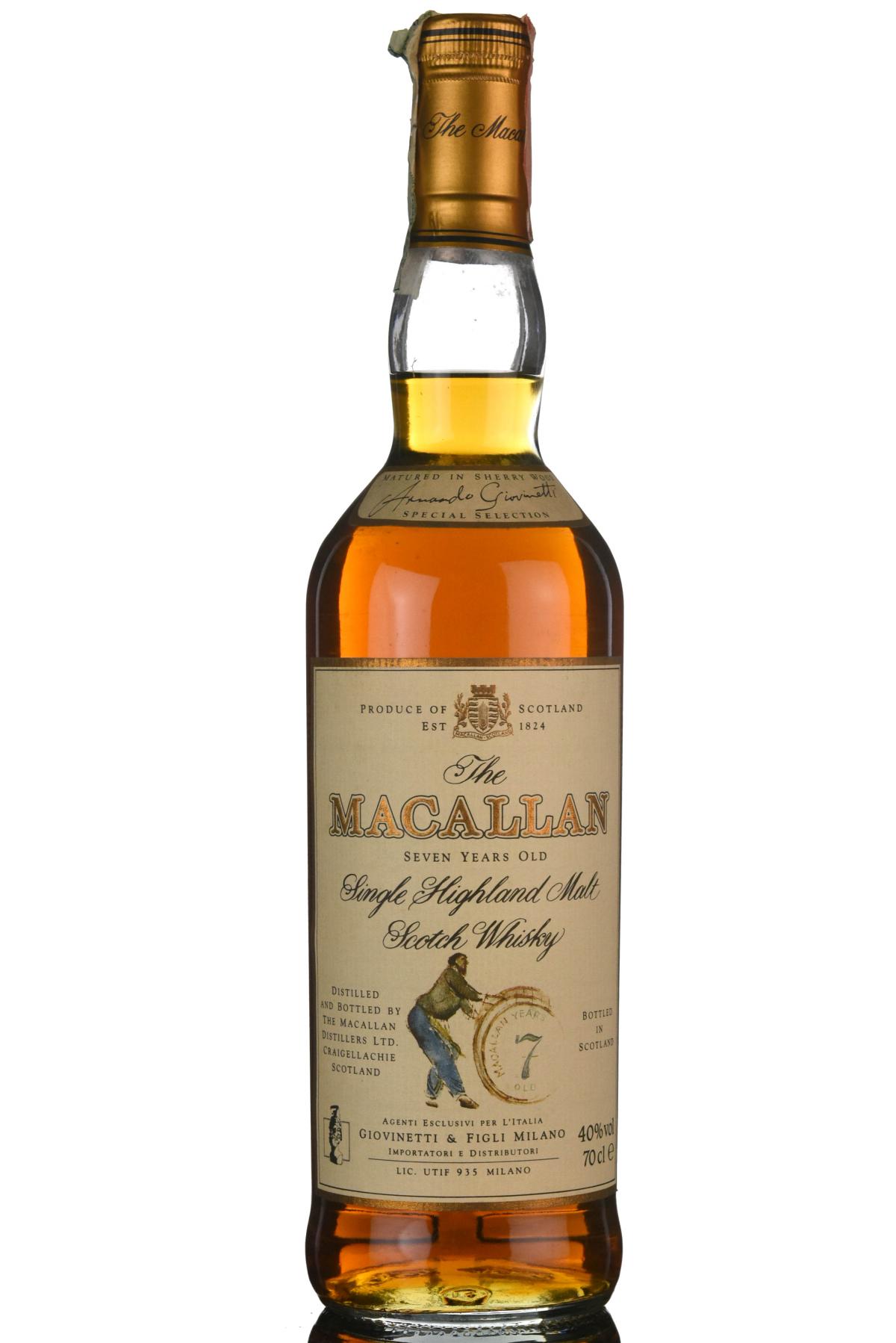 Macallan 7 Year Old - 1990s - Giovinetti & Figli