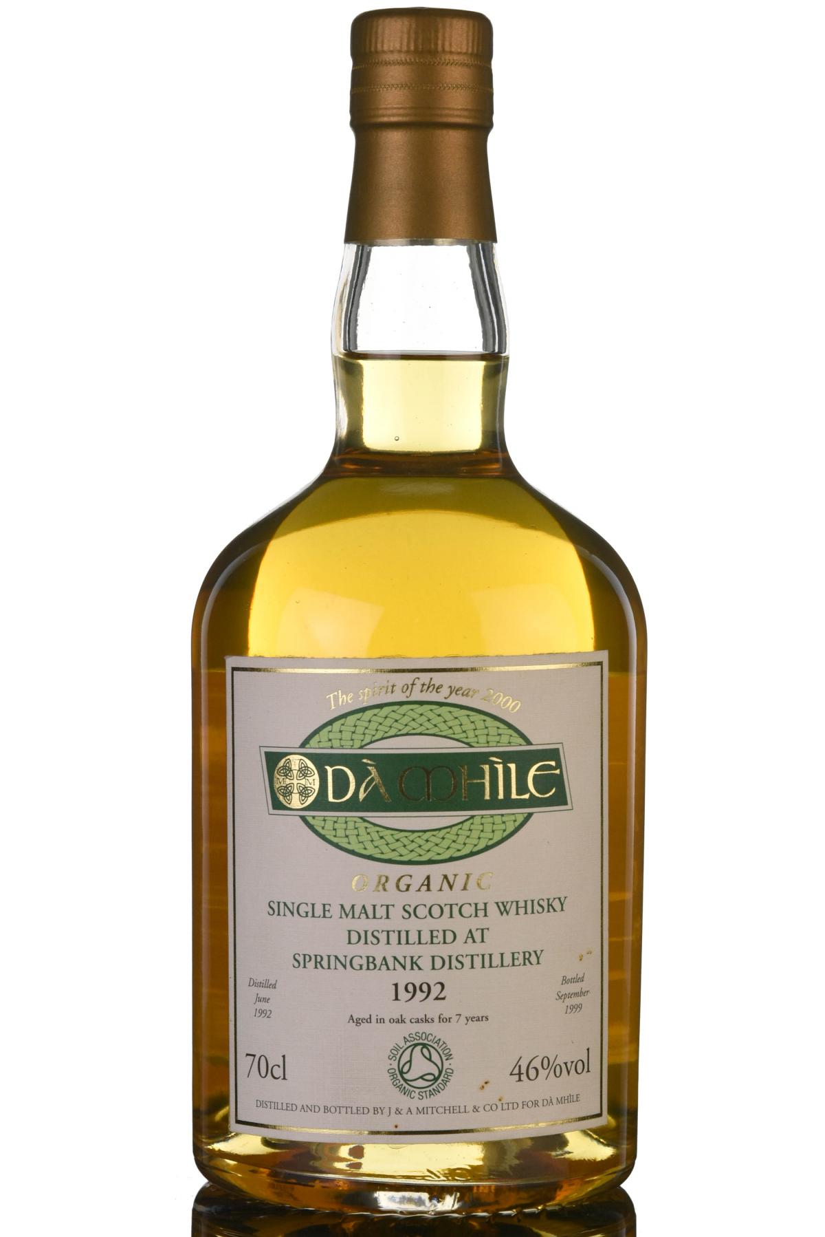 Springbank 1992 - 1999 7 Da Mhile Exclusive First Organic Whisky