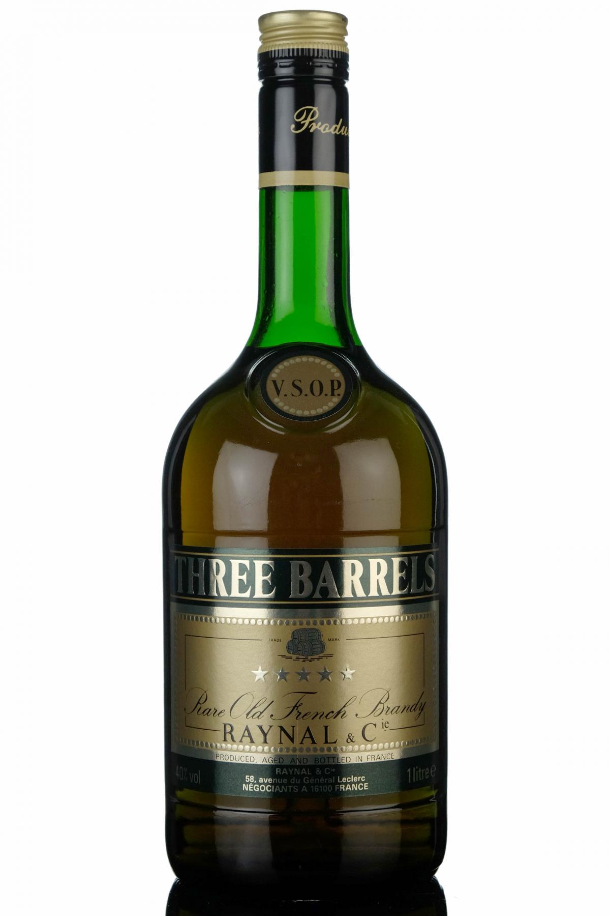 Three Barrels V.S.O.P Brandy - 1 Litre