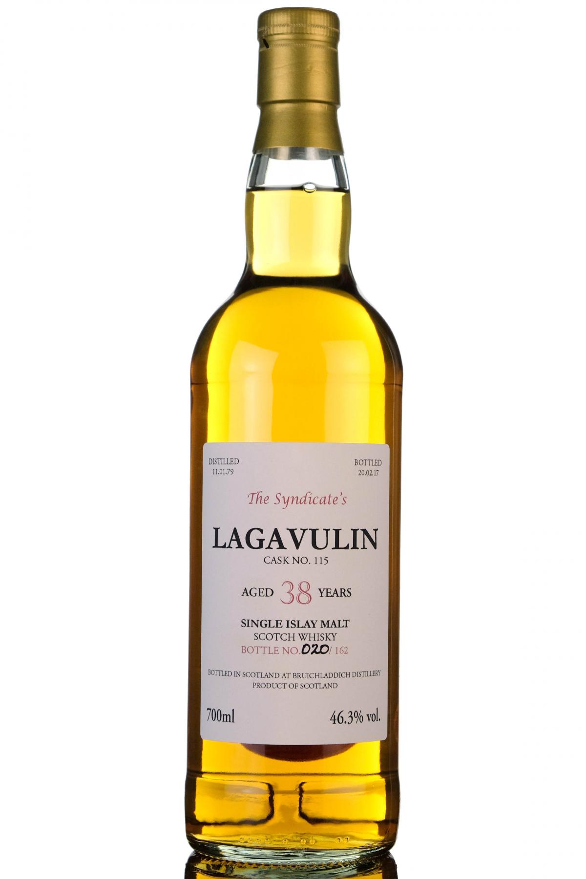 Lagavulin 1979-2017 - 38 Year Old - The Syndicate - 162 Bottles