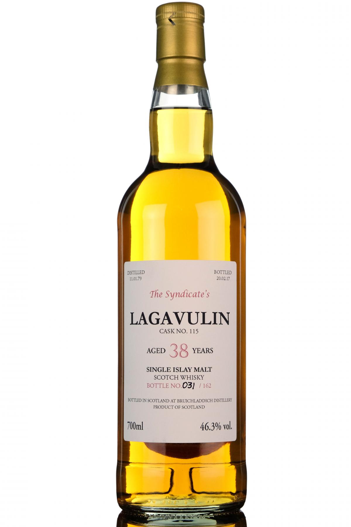 Lagavulin 1979-2017 - 38 Year Old - The Syndicate - 162 Bottles