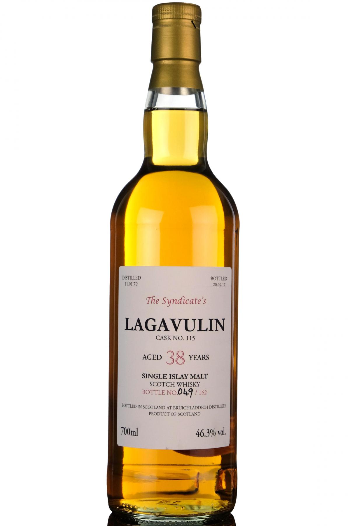 Lagavulin 1979-2017 - 38 Year Old - The Syndicate - 162 Bottles