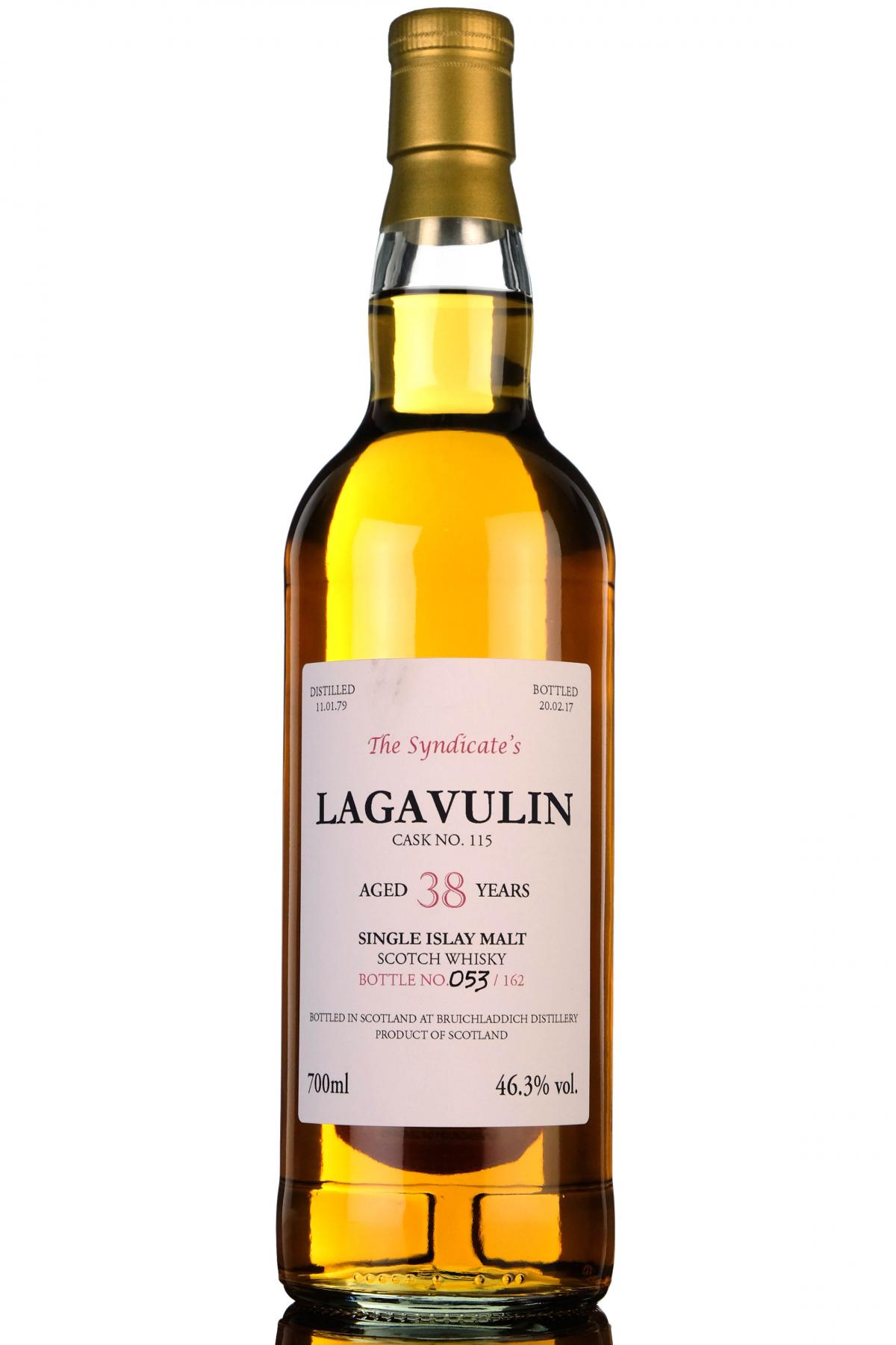 Lagavulin 1979-2017 - 38 Year Old - The Syndicate - 162 Bottles