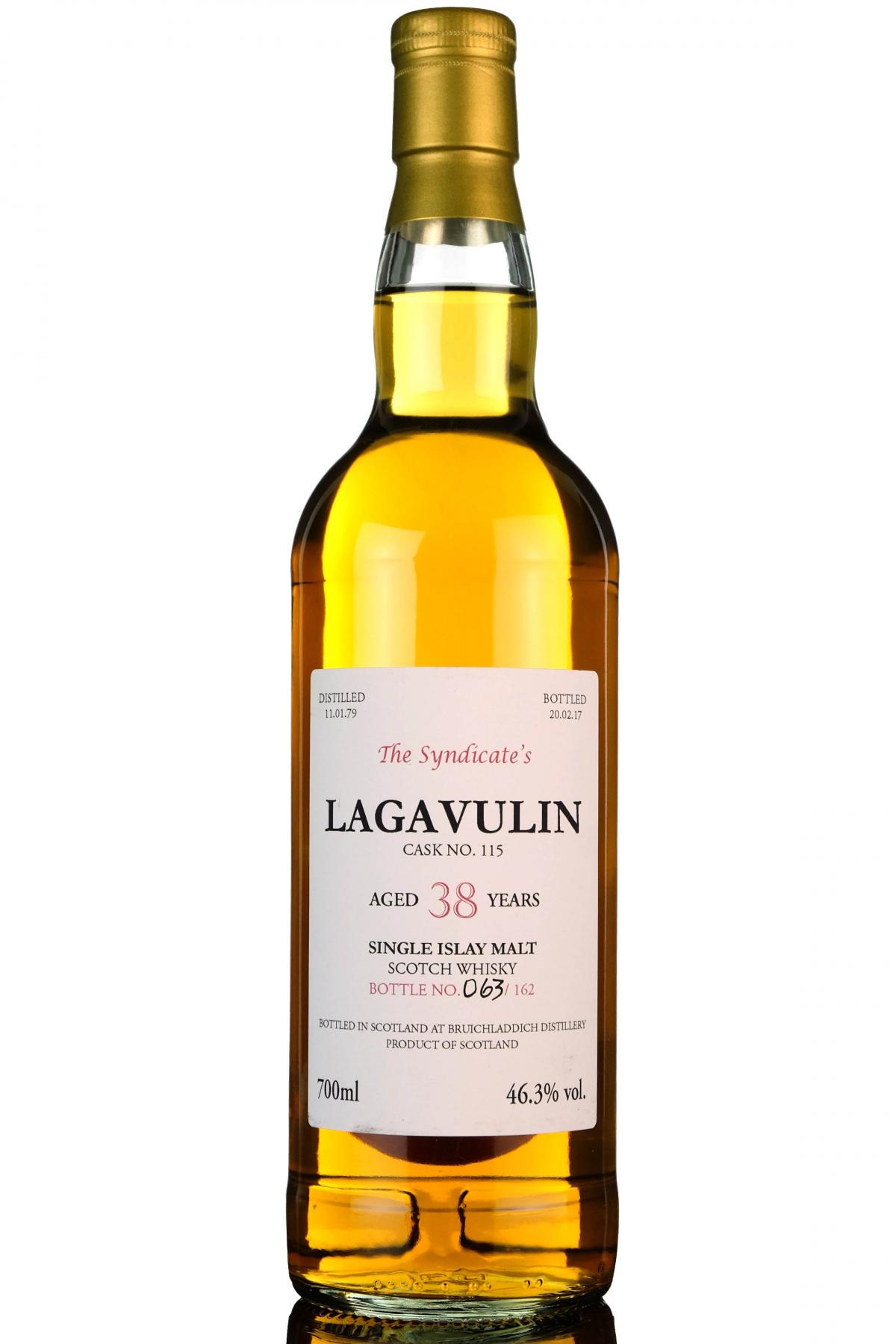 Lagavulin 1979-2017 - 38 Year Old - The Syndicate - 162 Bottles