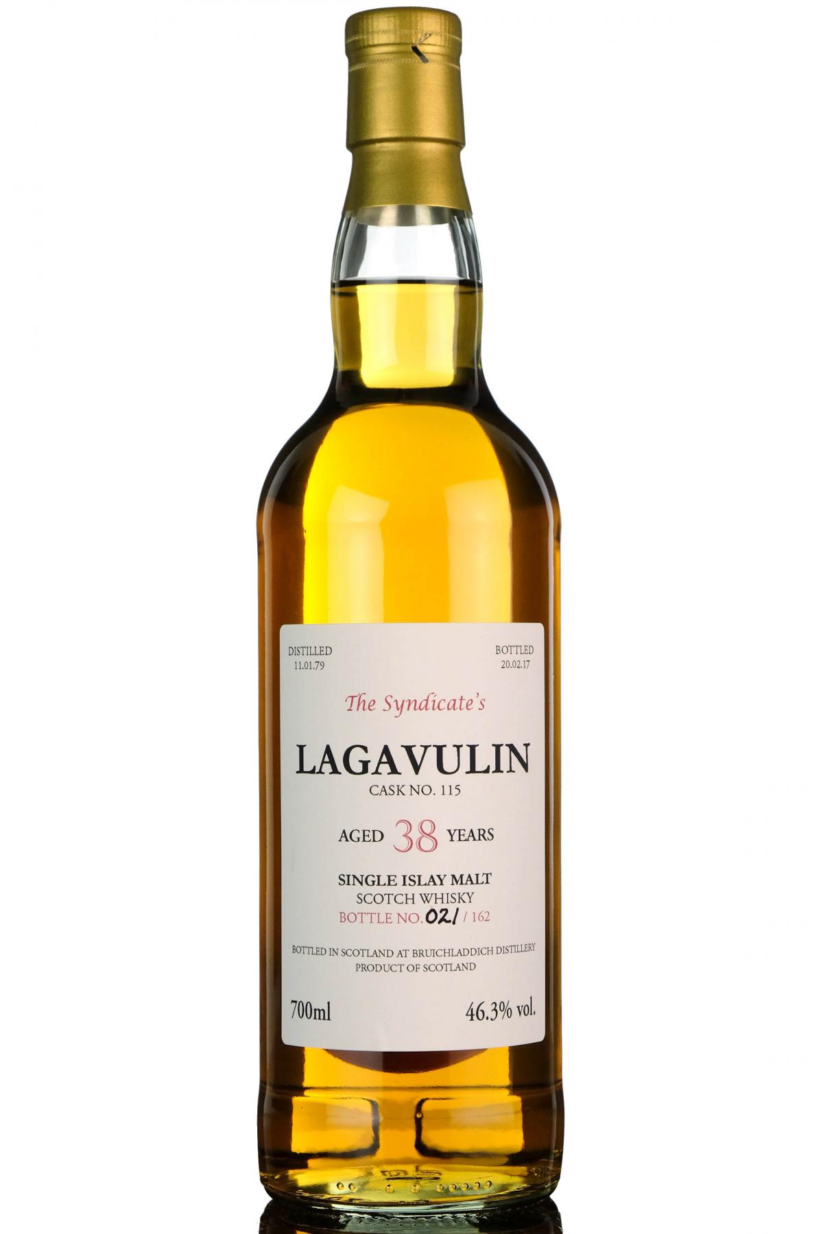 Lagavulin 1979-2017 - 38 Year Old - The Syndicate - 162 Bottles