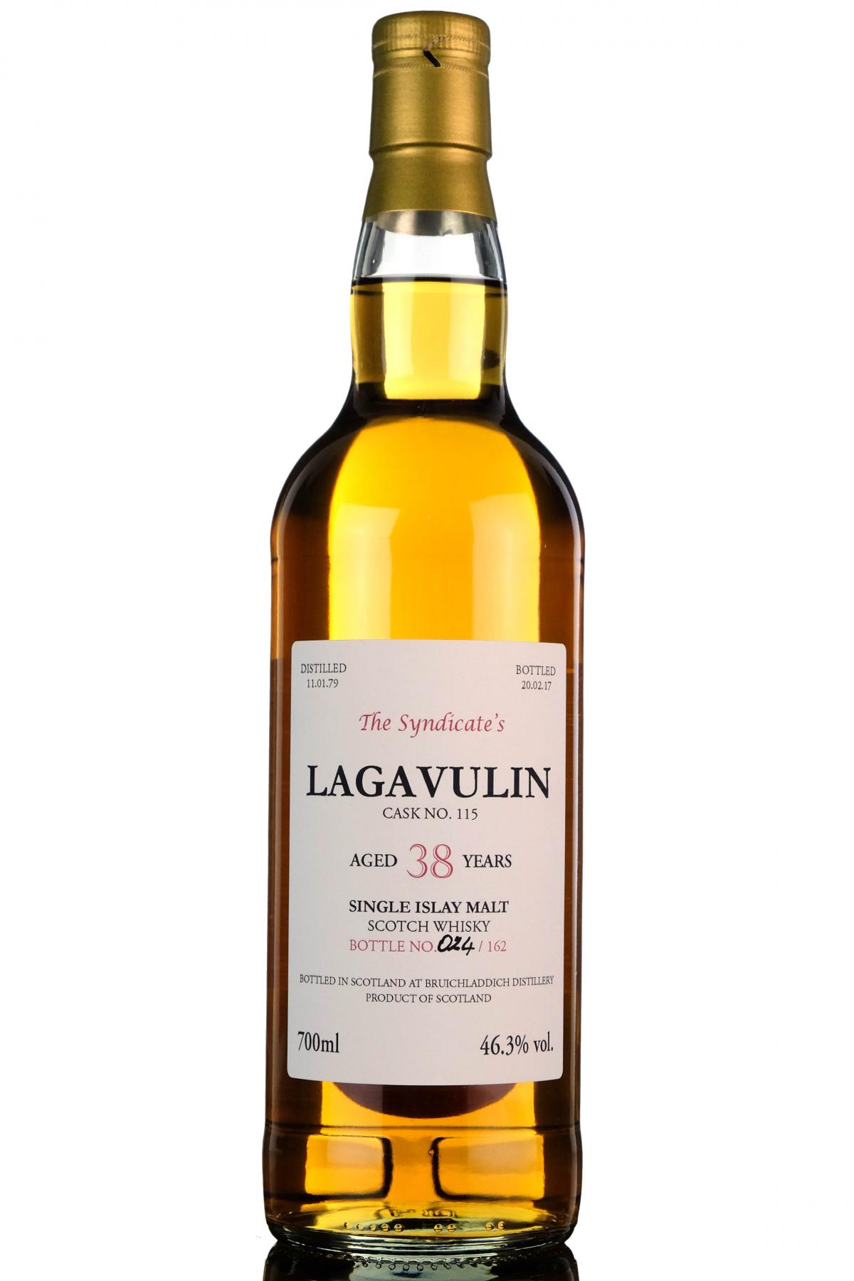 Lagavulin 1979-2017 - 38 Year Old - The Syndicate - 162 Bottles