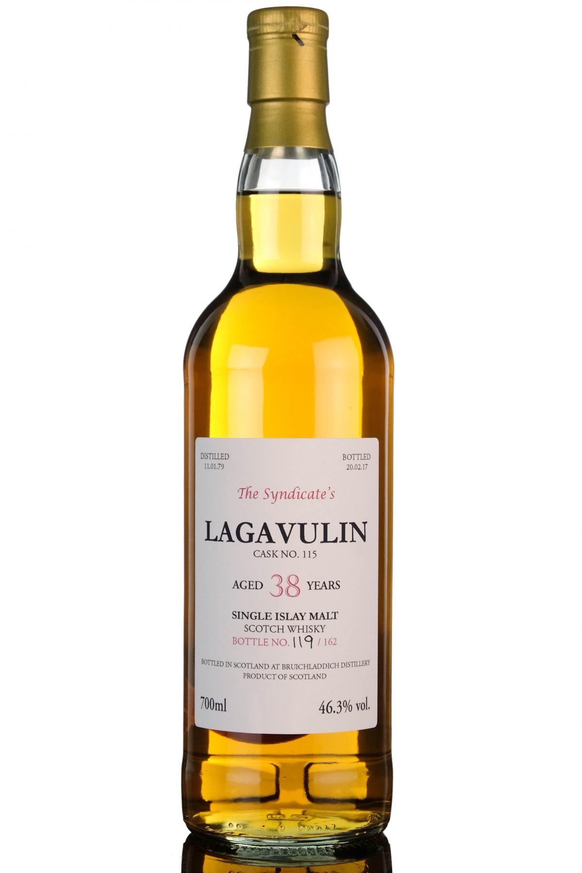 Lagavulin 1979-2017 - 38 Year Old - The Syndicate - 162 Bottles