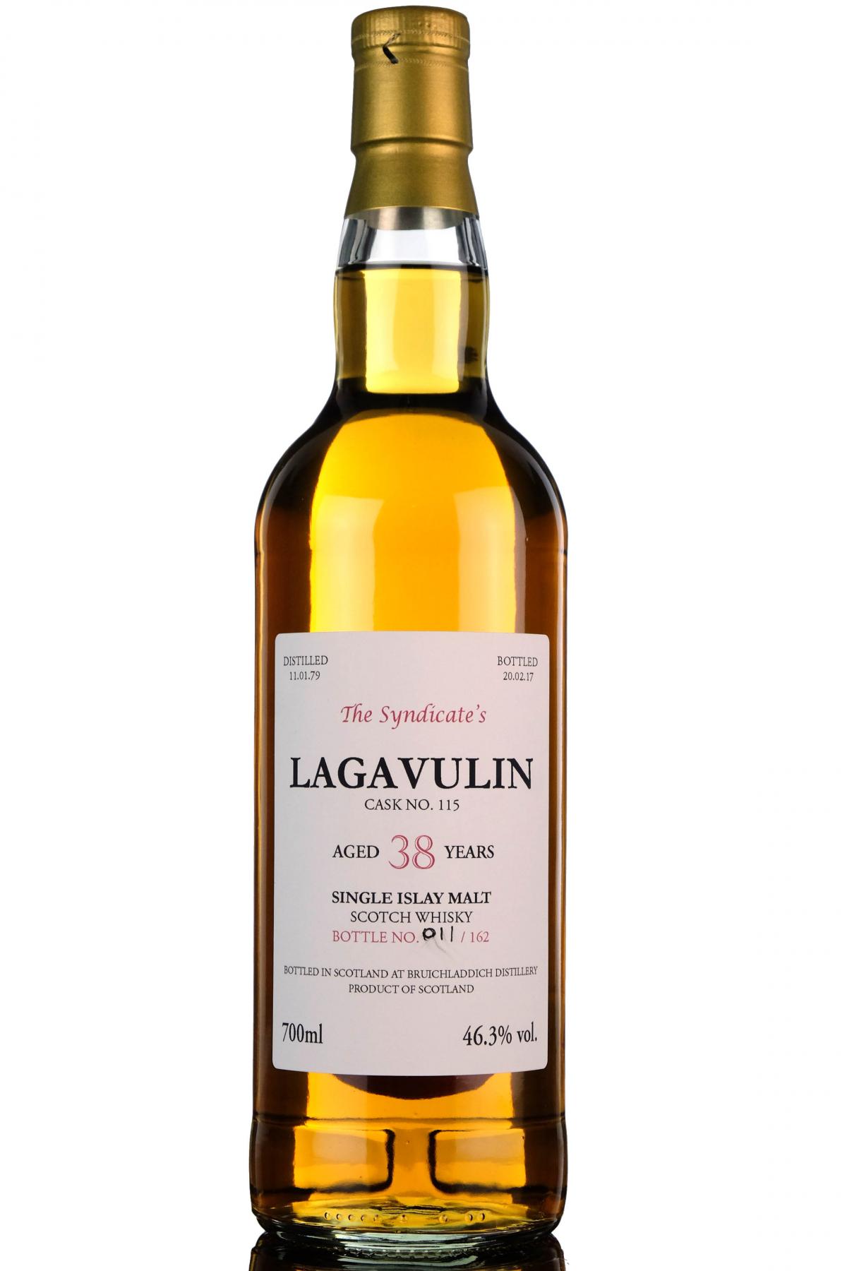 Lagavulin 1979-2017 - 38 Year Old - The Syndicate - 162 Bottles