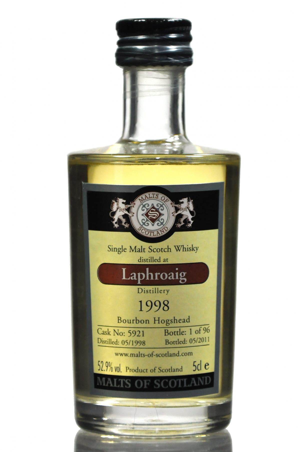 Laphroaig 1998-2011 - Cask 5921 - Malts Of Scotland Miniature