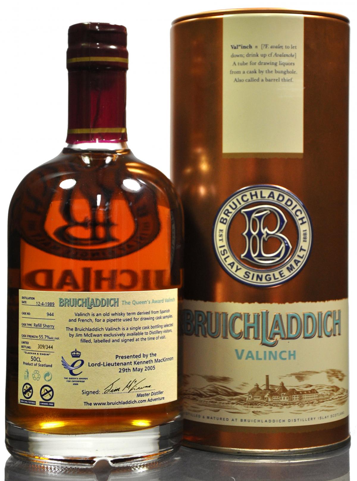 Bruichladdich 1989 - Valinch - The Queens Awards