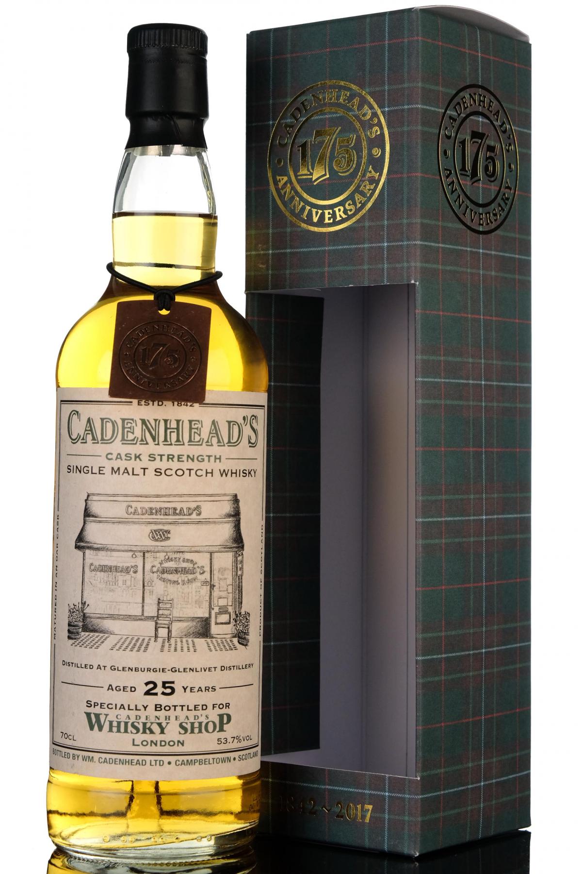 Glenburgie 1992-2017 -25 Year Old - Cadenheads Whisky Shop London - 175th Anniversary