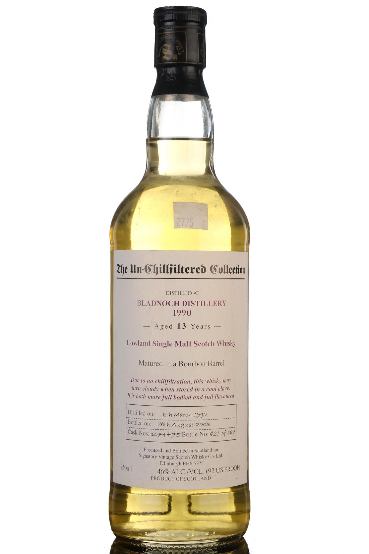 Bladnoch 1990 - 2003 13 Signatory Vintage