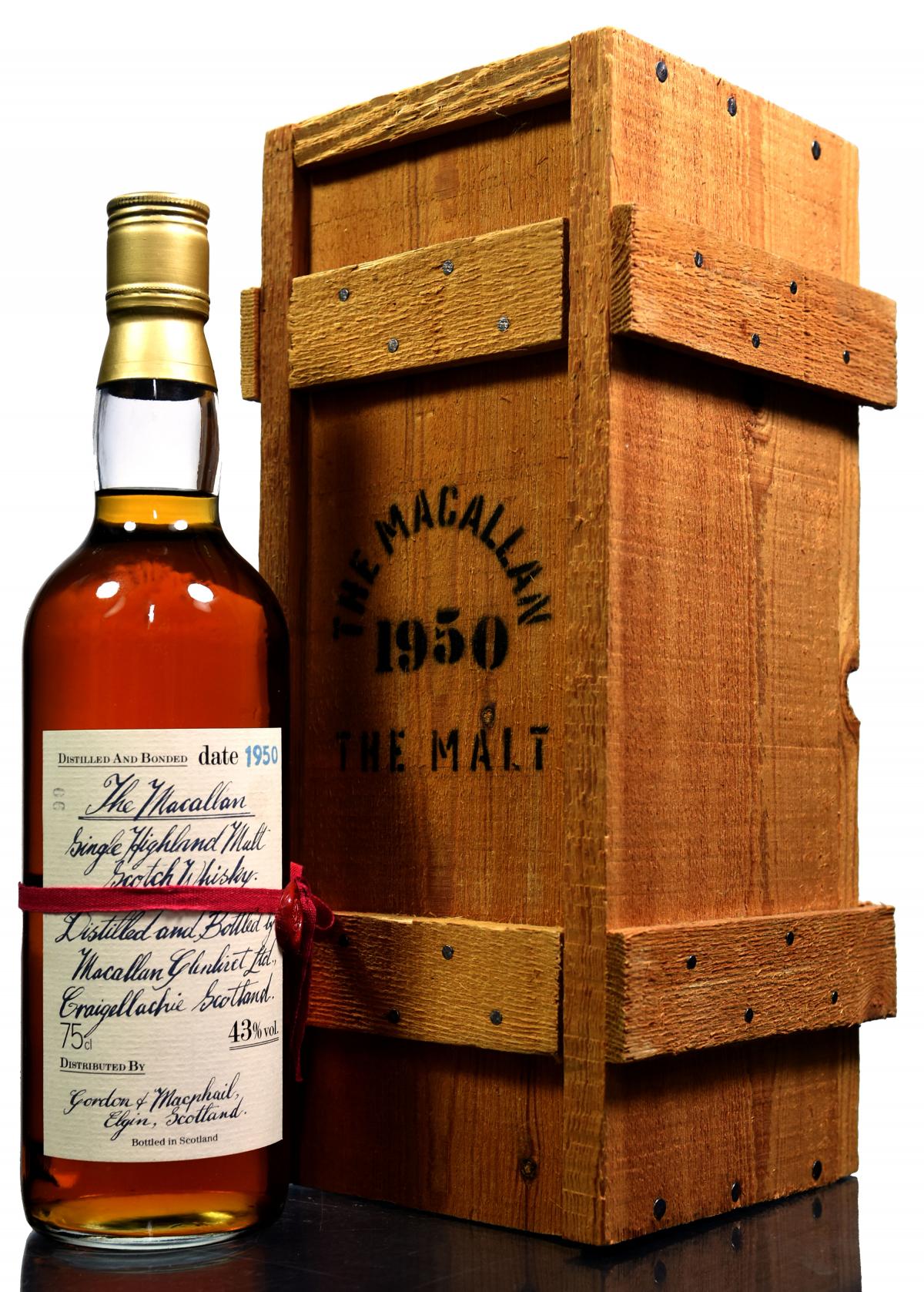 Macallan 1950 - Gordon & MacPhail - Handwritten Label