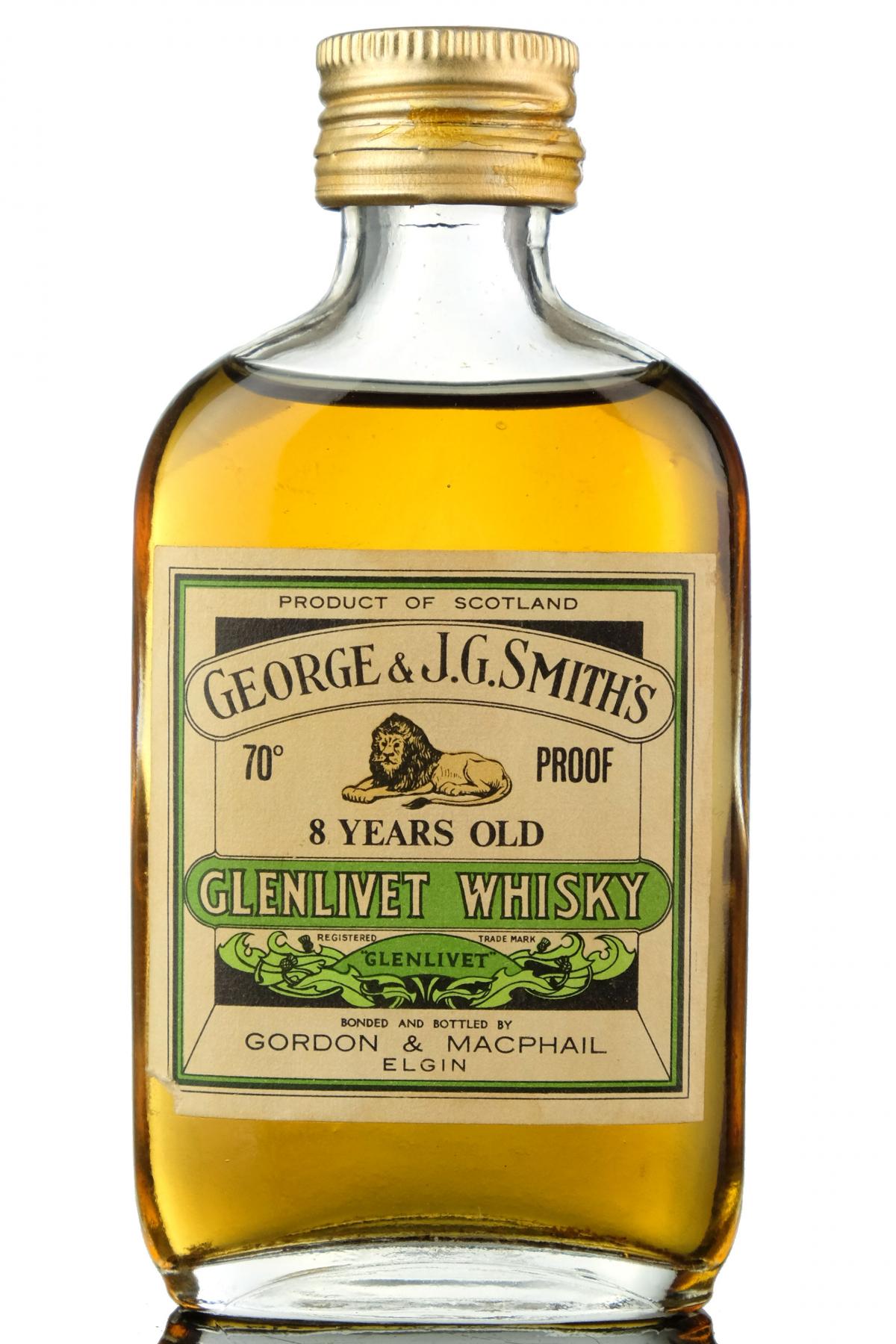 Glenlivet 8 Year Old - 70 Proof - Gordon & MacPhail Miniature