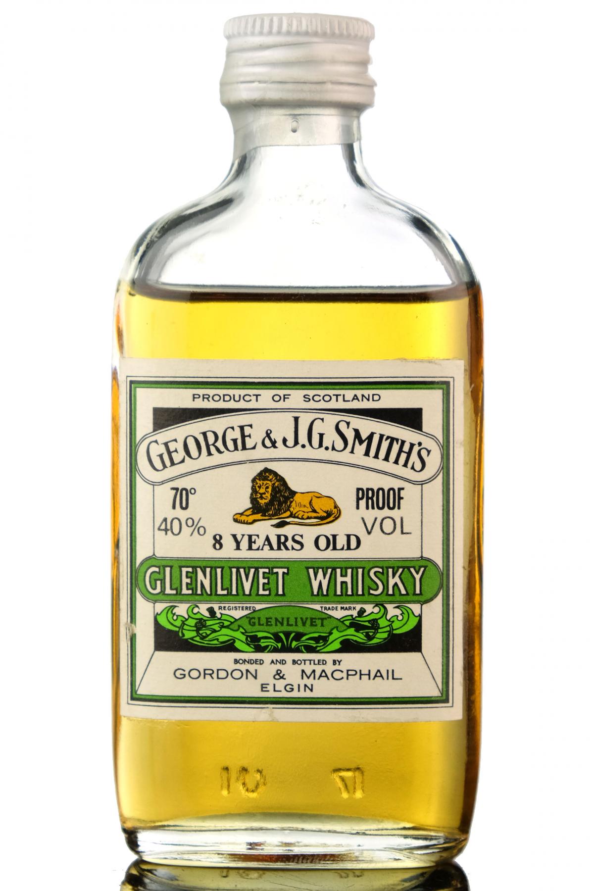 Glenlivet 8 Year Old - 70 Proof - Gordon & MacPhail Miniature
