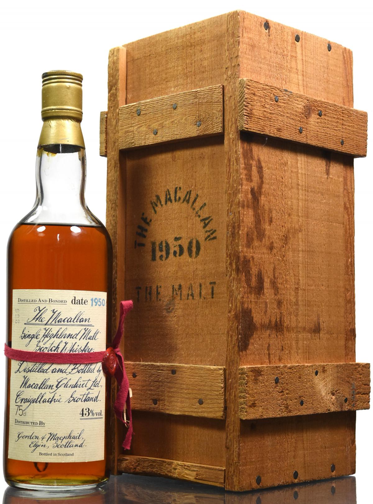 Macallan 1950 - Gordon & MacPhail - Handwritten Label