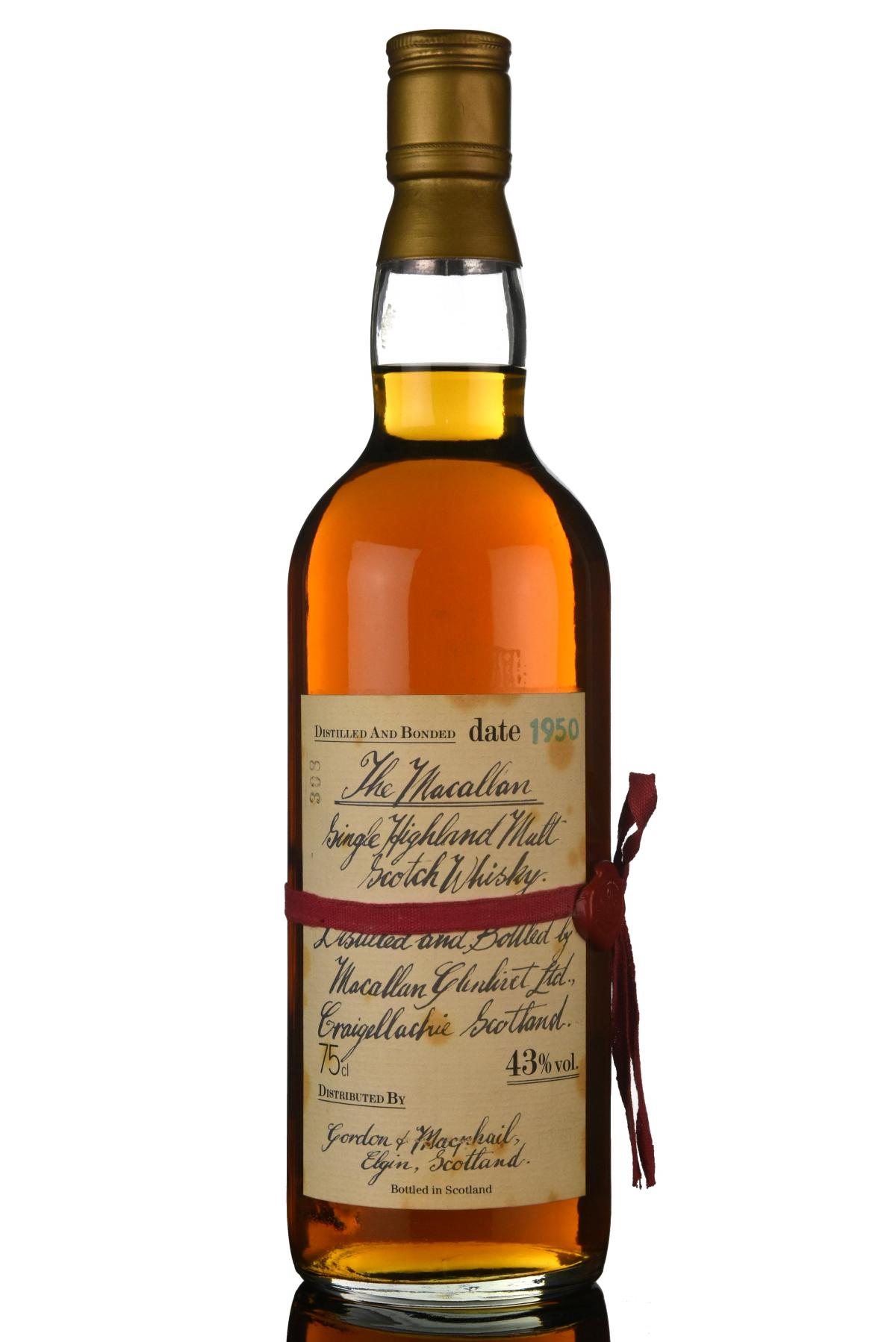 Macallan 1950 - Gordon & MacPhail - Handwritten Label