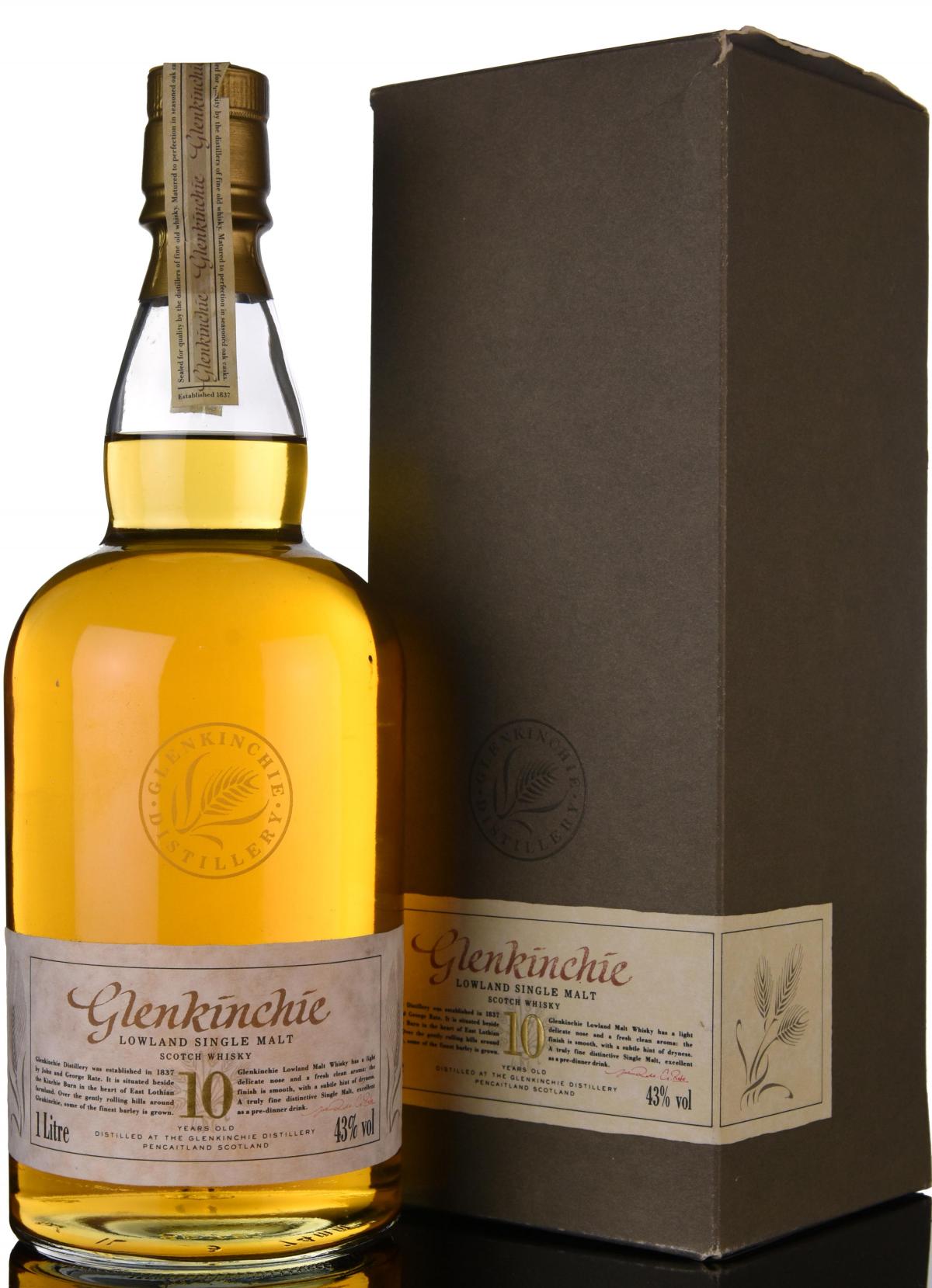 Glenkinchie 10 Year Old - 1990s - 1 Litre