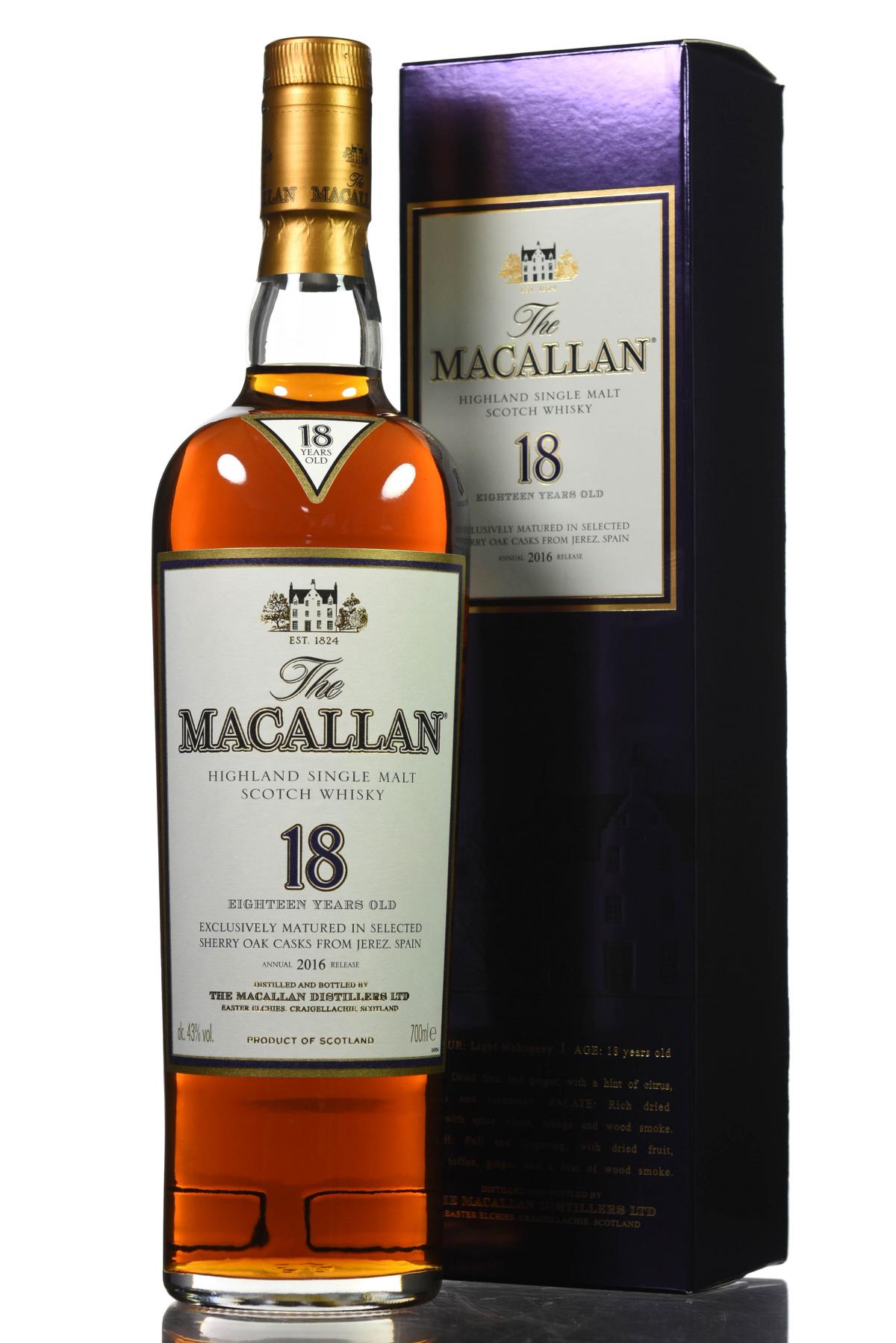 Macallan 18 Year Old - Sherry Cask - 2016 Release