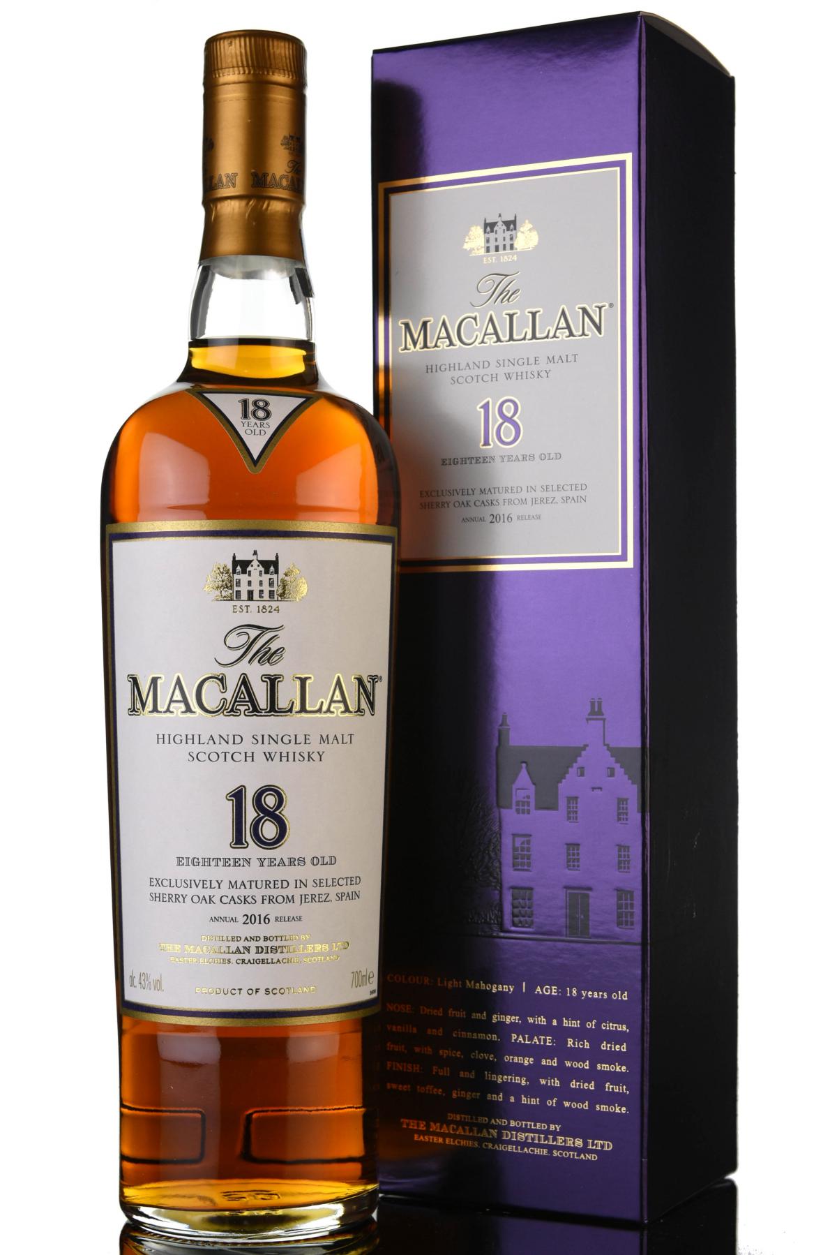 Macallan 18 Year Old - Sherry Cask - 2016 Release