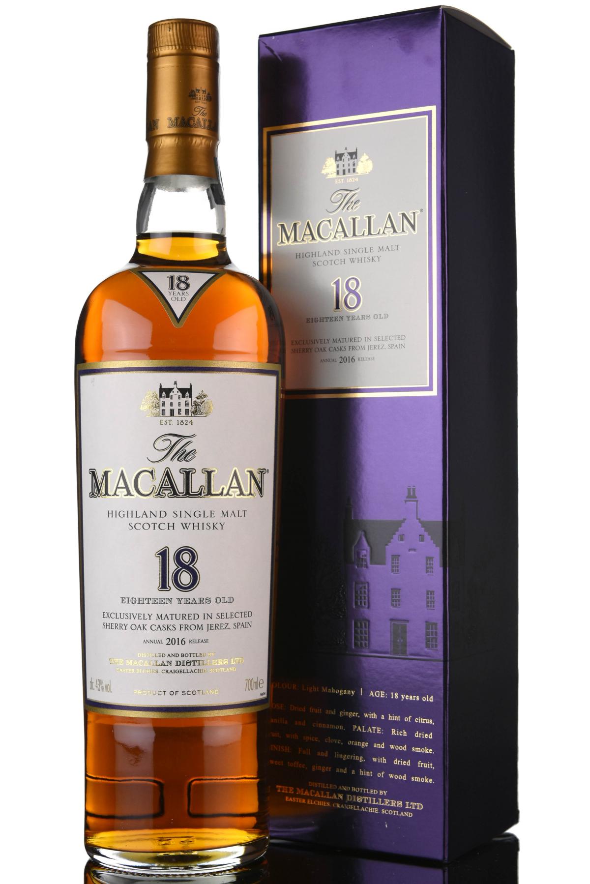 Macallan 18 Year Old - Sherry Cask - 2016 Release