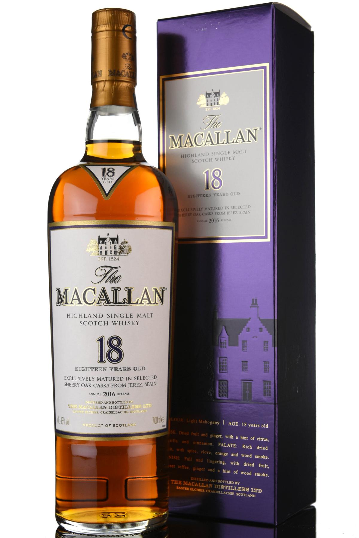 Macallan 18 Year Old - Sherry Cask - 2016 Release