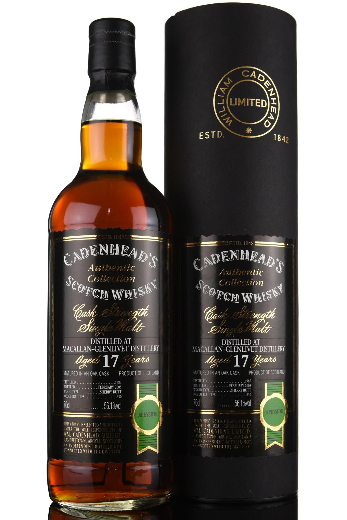 Macallan-Glenlivet 1987-2005 - 17 Year Old - Cadenheads Authentic Collection