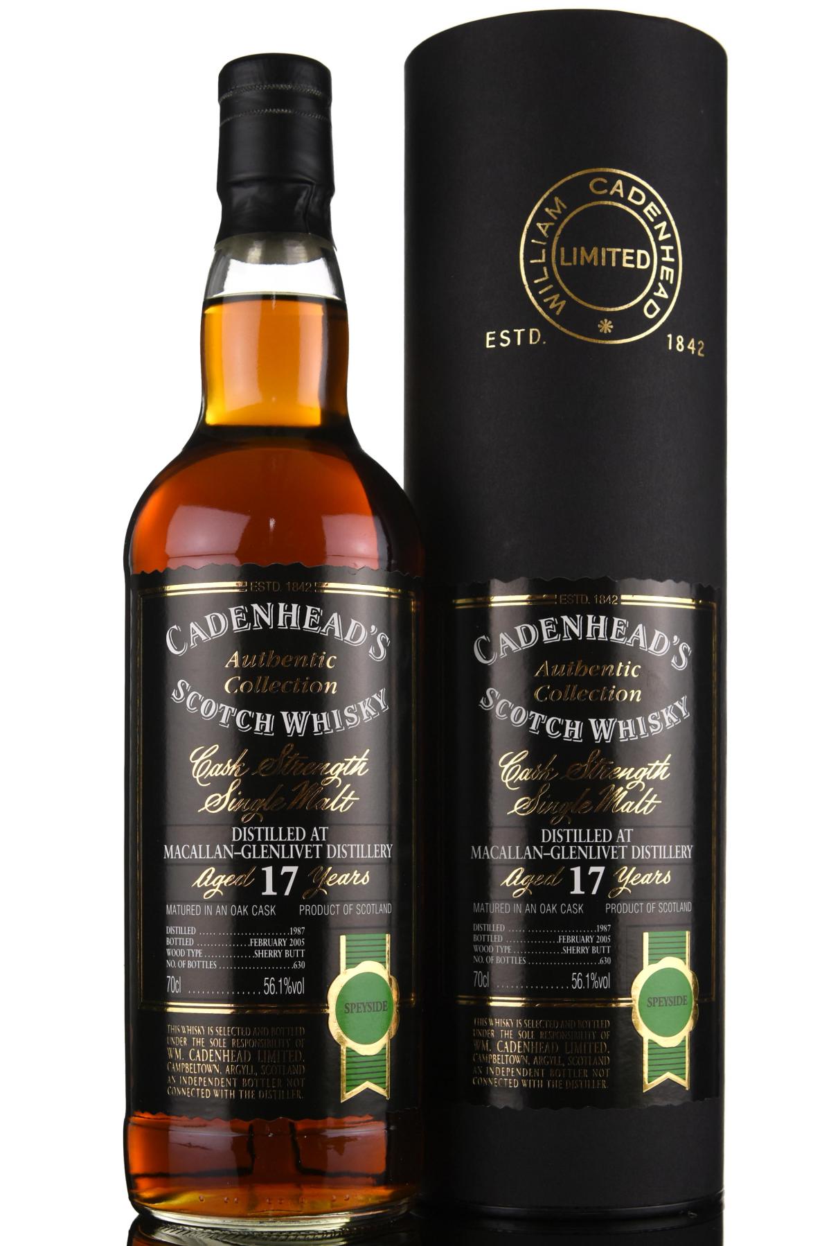 Macallan-Glenlivet 1987-2005 - 17 Year Old - Cadenheads Authentic Collection
