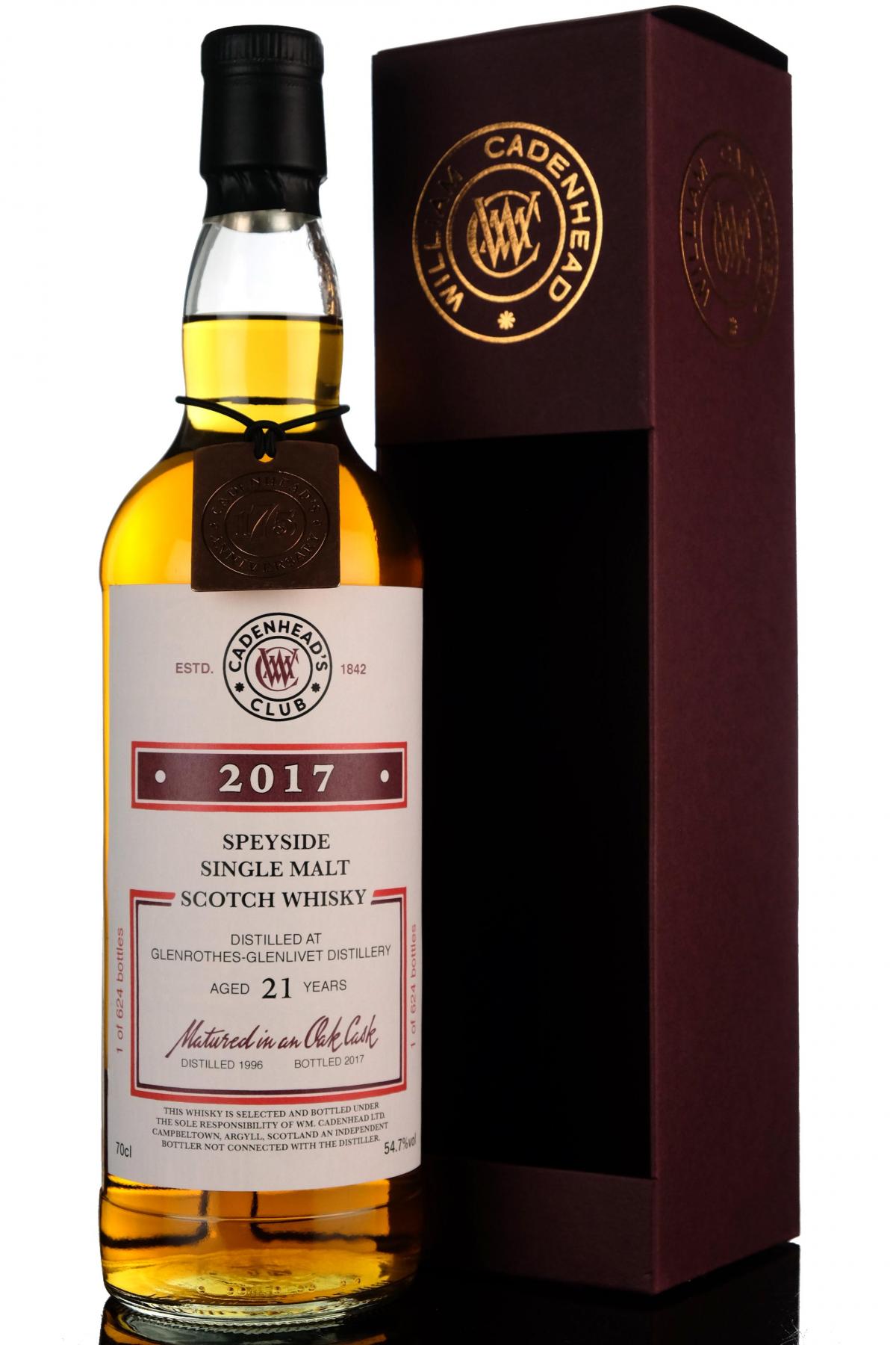 Glenrothes 1996-2017 - 21 Year Old - Cadenheads Club - 175th Anniversary