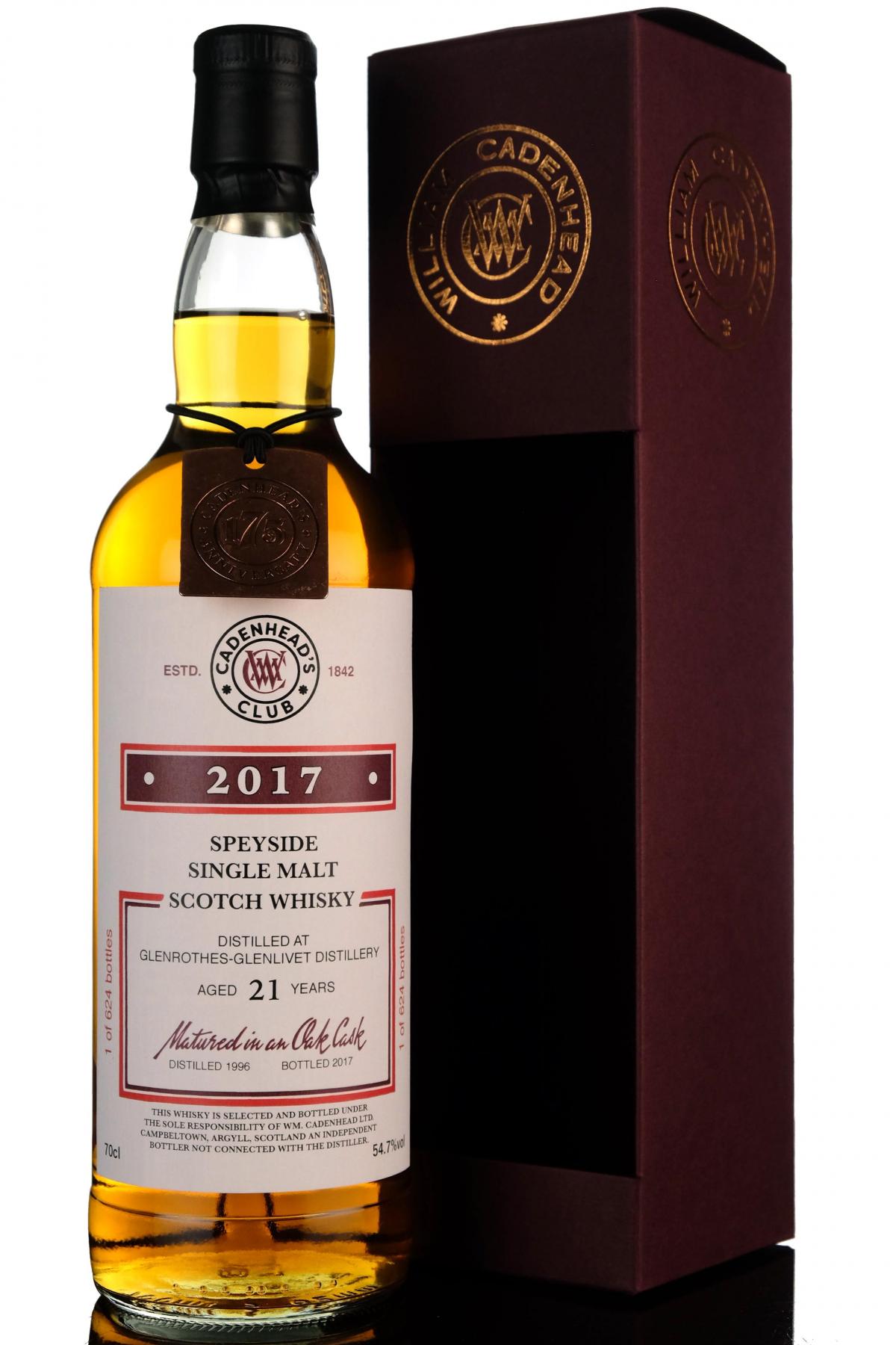 Glenrothes 1996-2017 - 21 Year Old - Cadenheads Club - 175th Anniversary