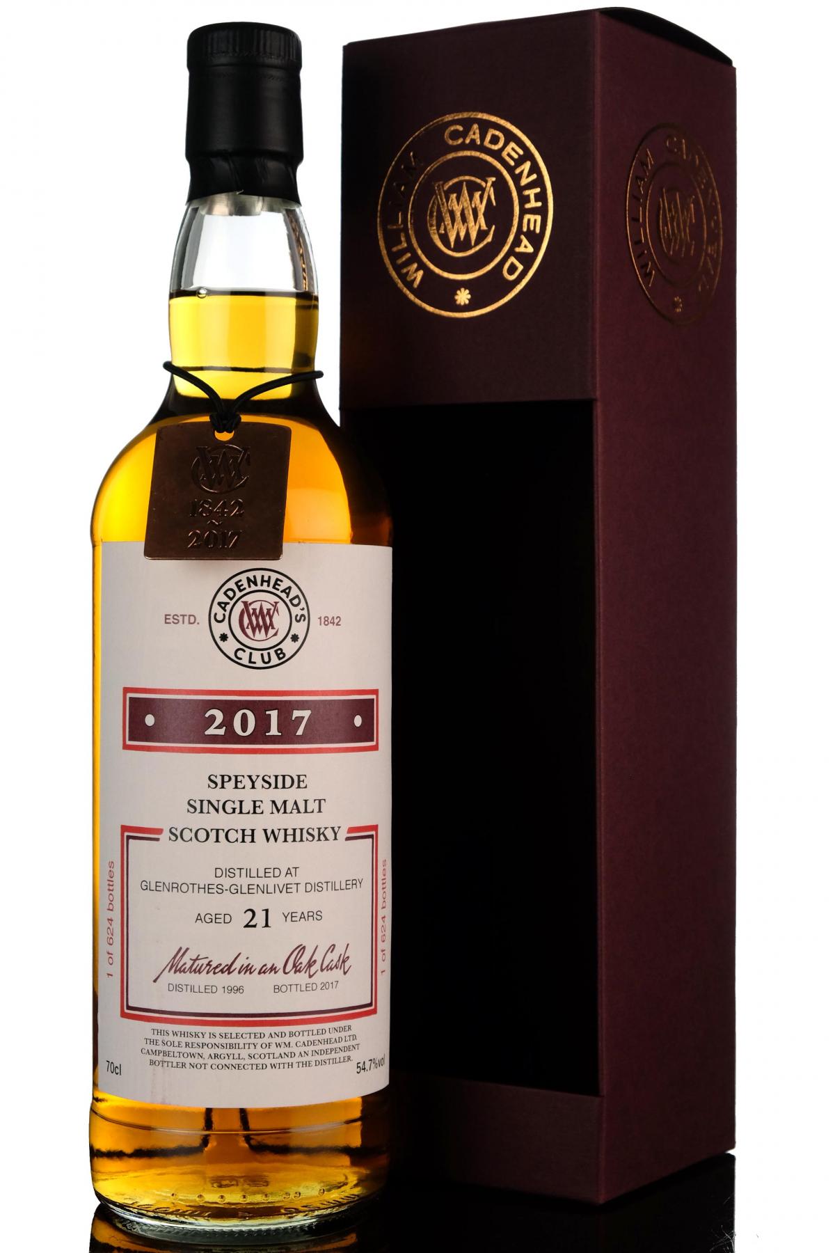 Glenrothes 1996-2017 - 21 Year Old - Cadenheads Club - 175th Anniversary